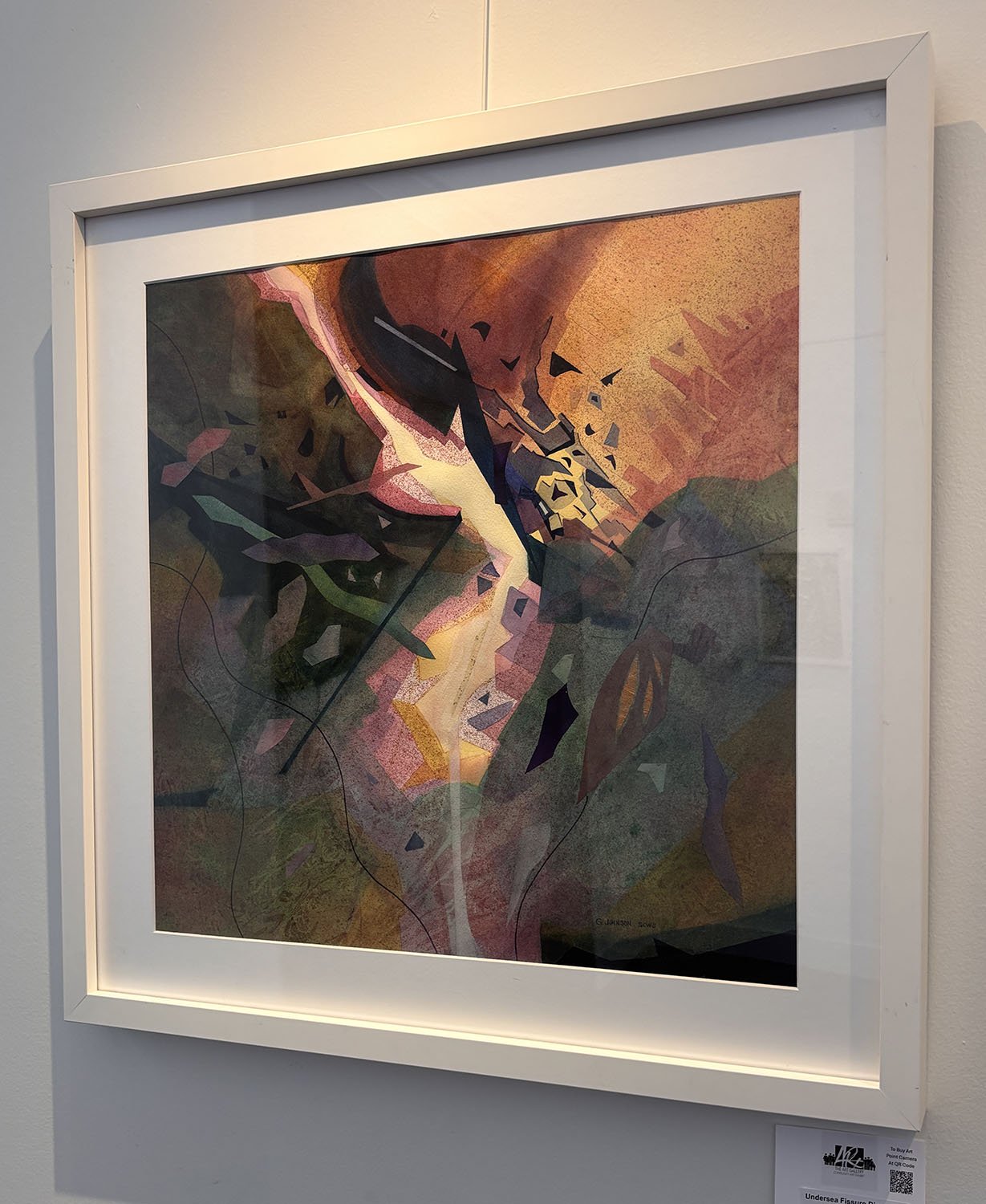 "Undersea Fissure Discovered" by Gary Johnson. Watercolor, 28” x 28”.  $439.