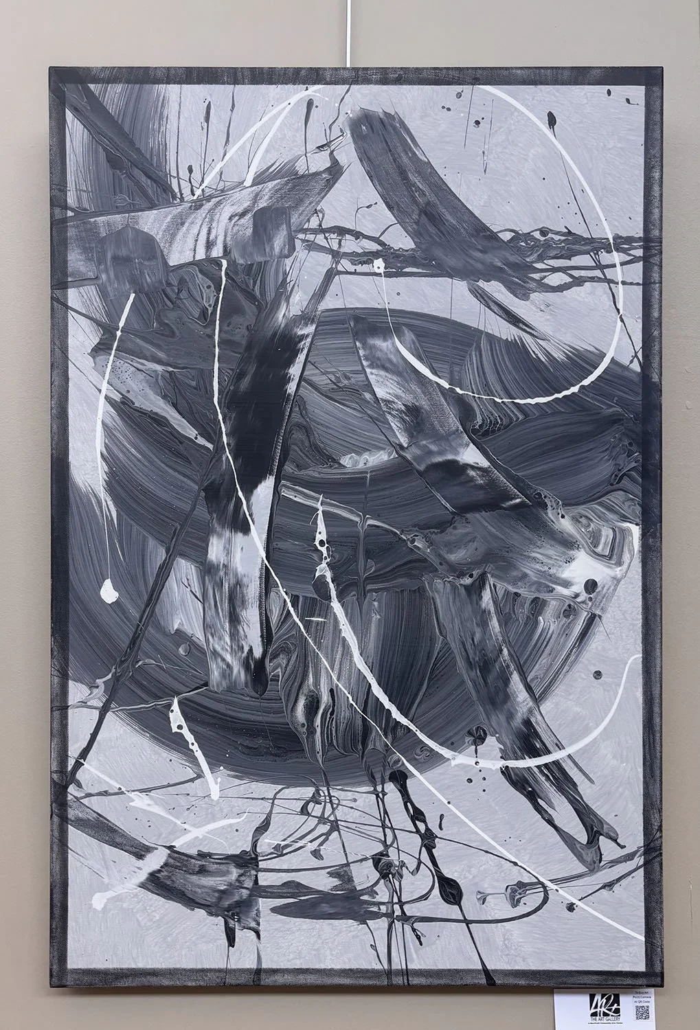 Monochrome Tempest,
Bailey Lankford.
Acrylic,
24”x36”,



$800.
