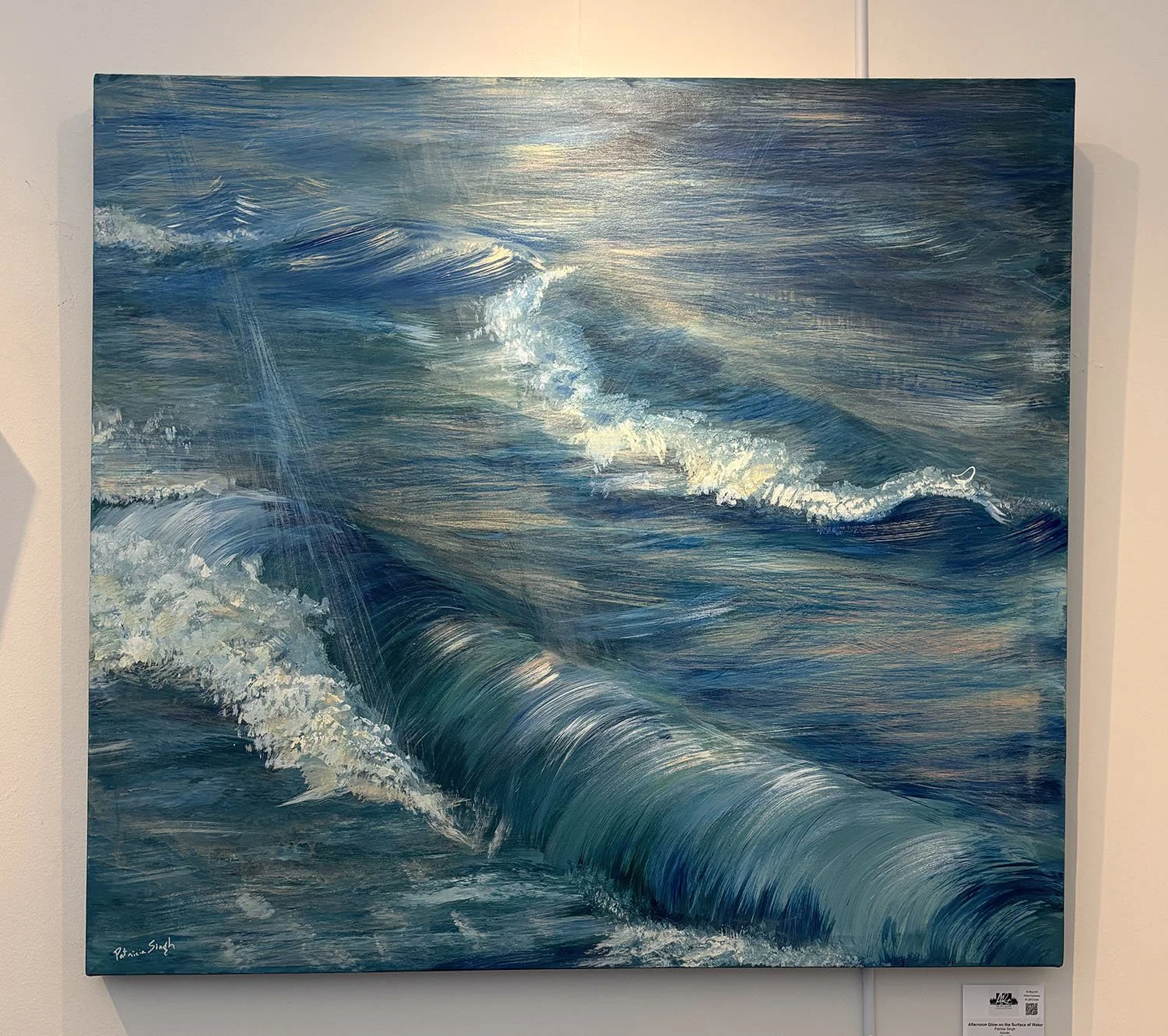 "Afternoon Glow on the Surface of Water" by 
Patricia Singh.  Acrylic, 42” x 46”.  $1,932.