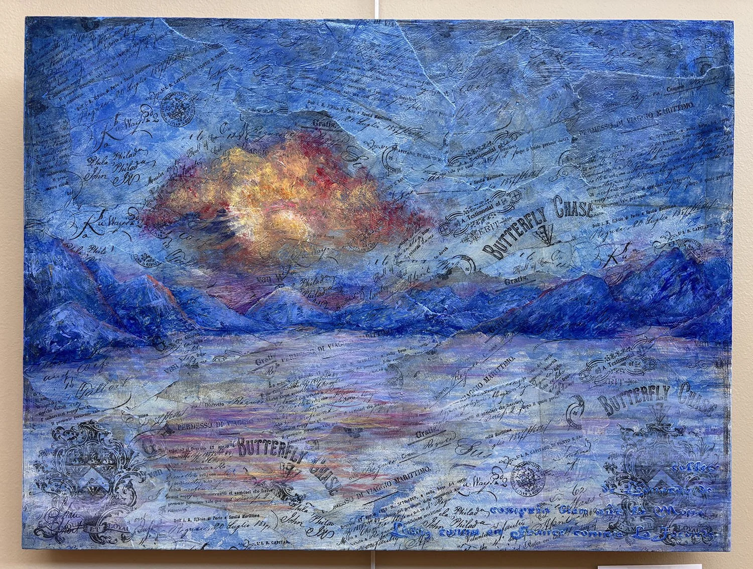 Butterfly Chase Cove,
created by Shari Short,
Mixed Media and Acrylics on Hardboard,
24” x 18”,
$350