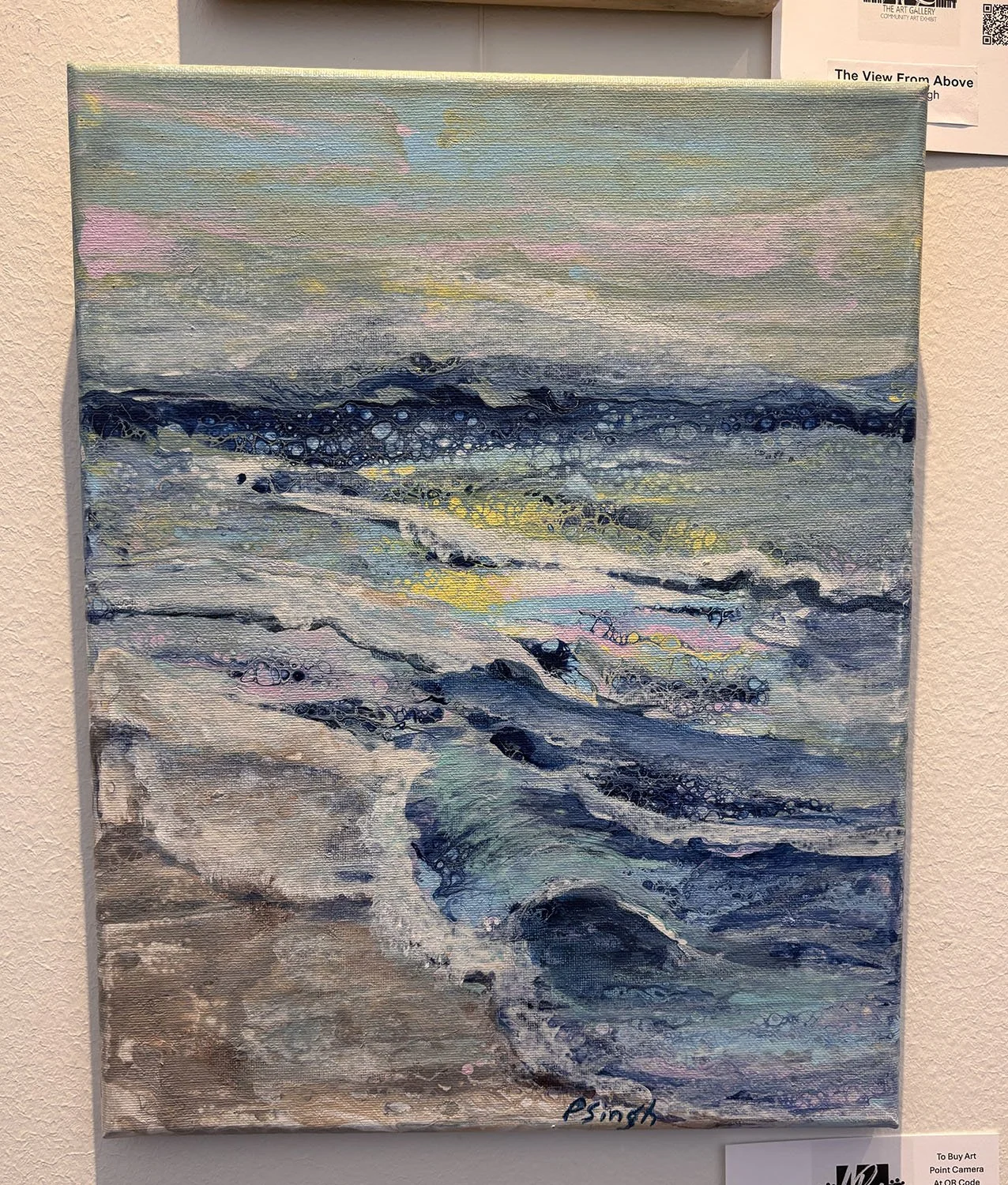 "Along the Shore" by Patricia Singh. 14” x 11”. 
$139