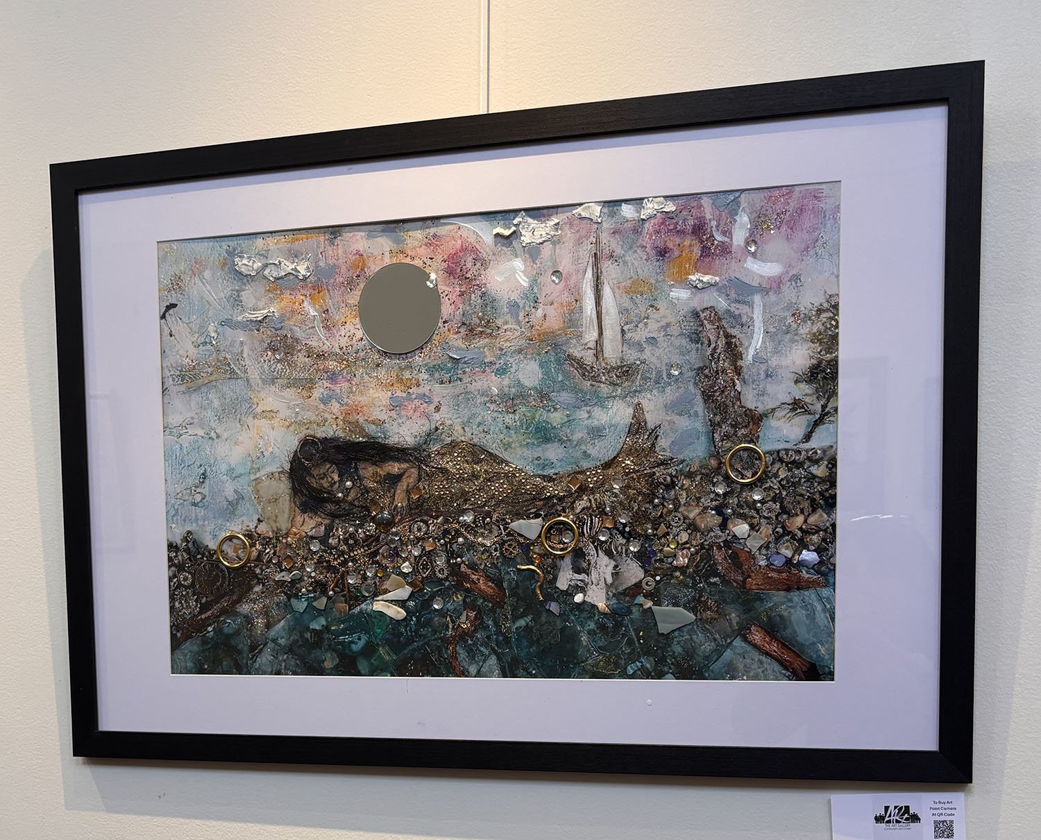 "Treasures Adrift" by Susan Orosz. Print of Mixed Media artwork. 21” x 31”.  $160. 12” x 16” print: $60