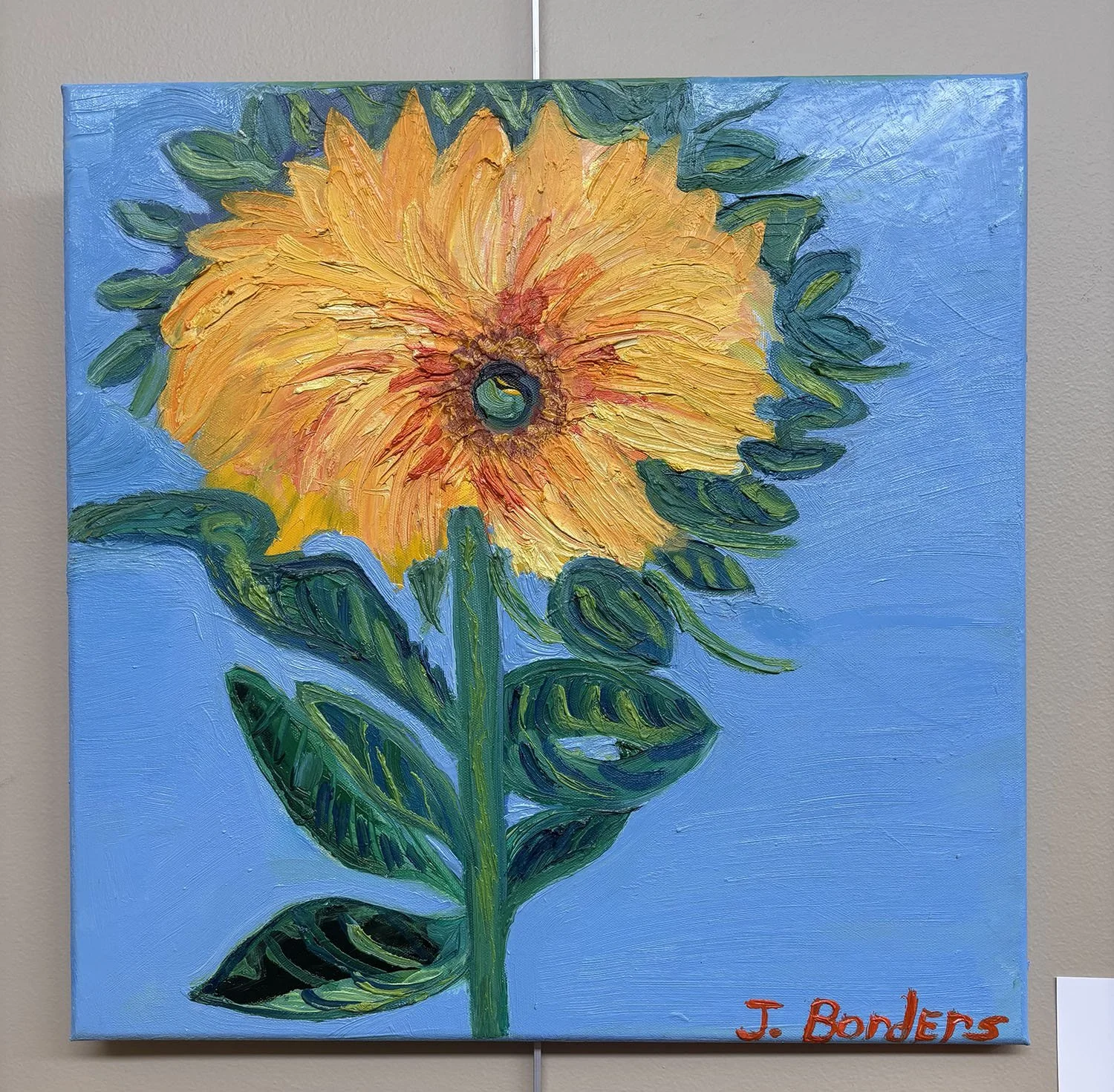 The Sunflower,
Janet Borders.
 Oil on canvas,
20 “ x 20”,


$399.00.
