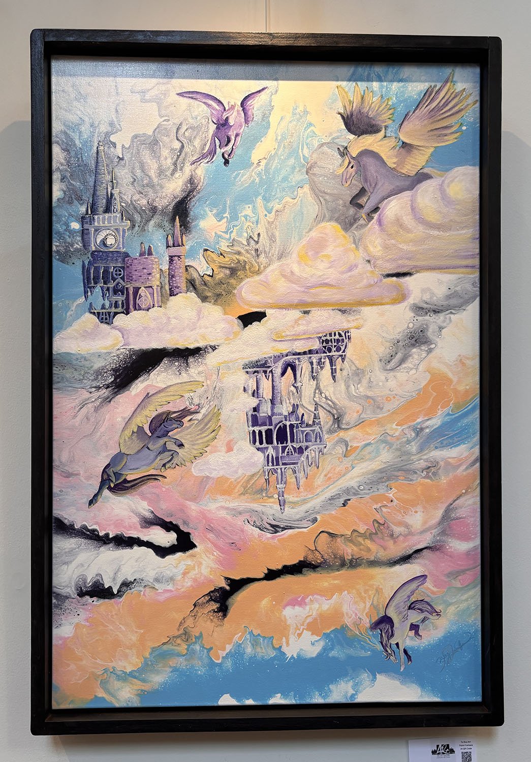 "Pegasus Spires" by Bailey Lankford. Acrylic, 28” x 40”.  $850.