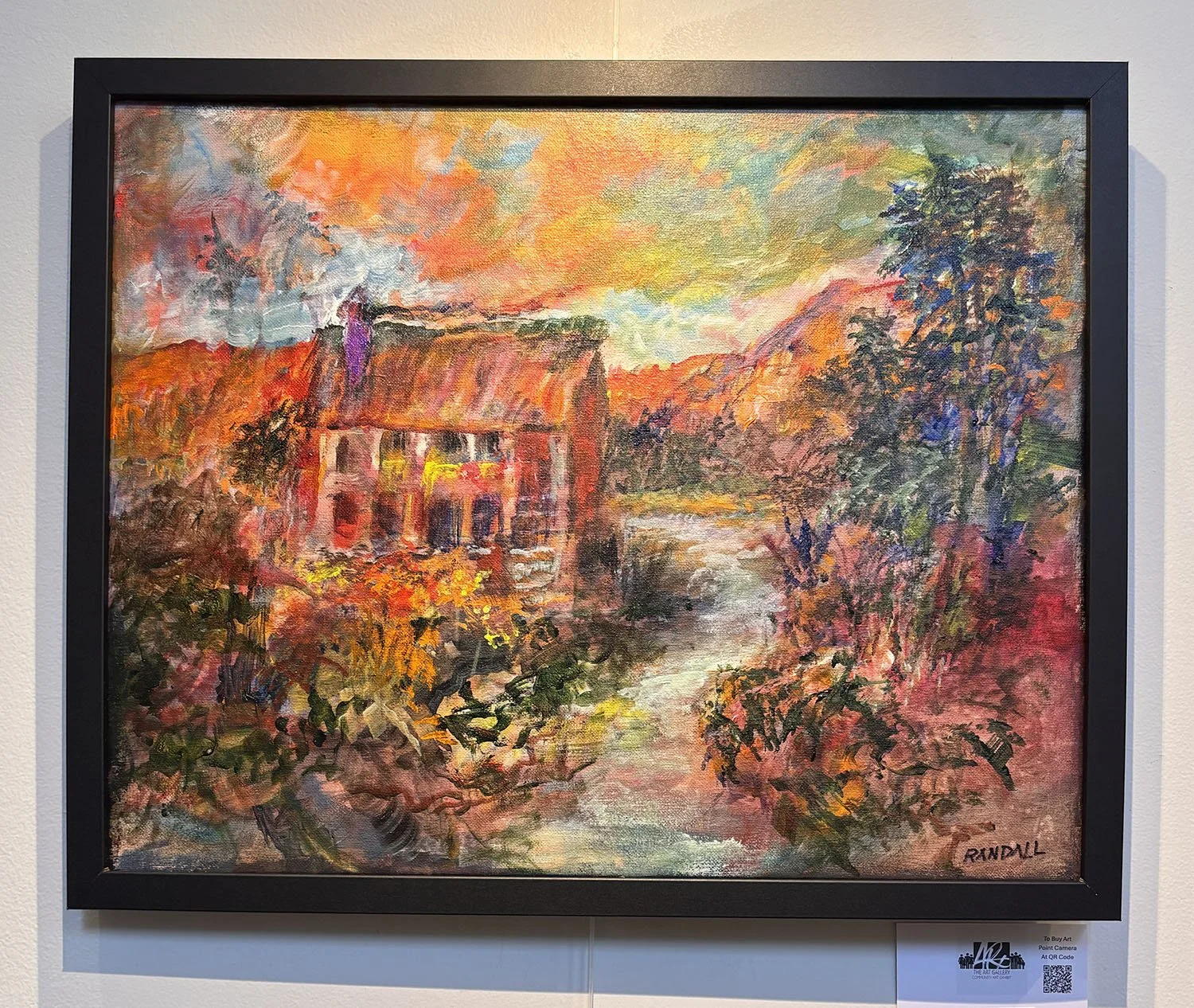 "Mill Stream" by Doug Randall.  Acrylic on canvas.  16” x 20”.  $500.