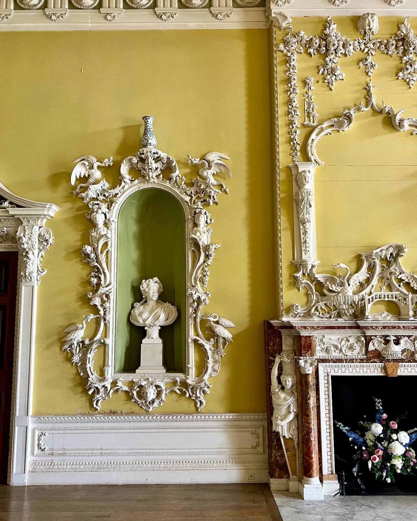 Reminiscing about our visit to the extraordinary Claydon House last June. The most sumptuous 18th century carvings by Luke Lightfoot. John Fowler was to work on Claydon House in the 1950&rsquo;s on behalf of the National Trust. I cannot get enough of