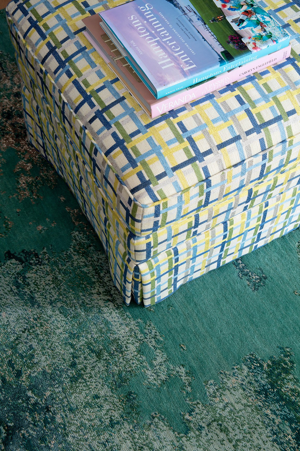 Oliver Mark Interiors Cairns Residence Ottoman and Rug