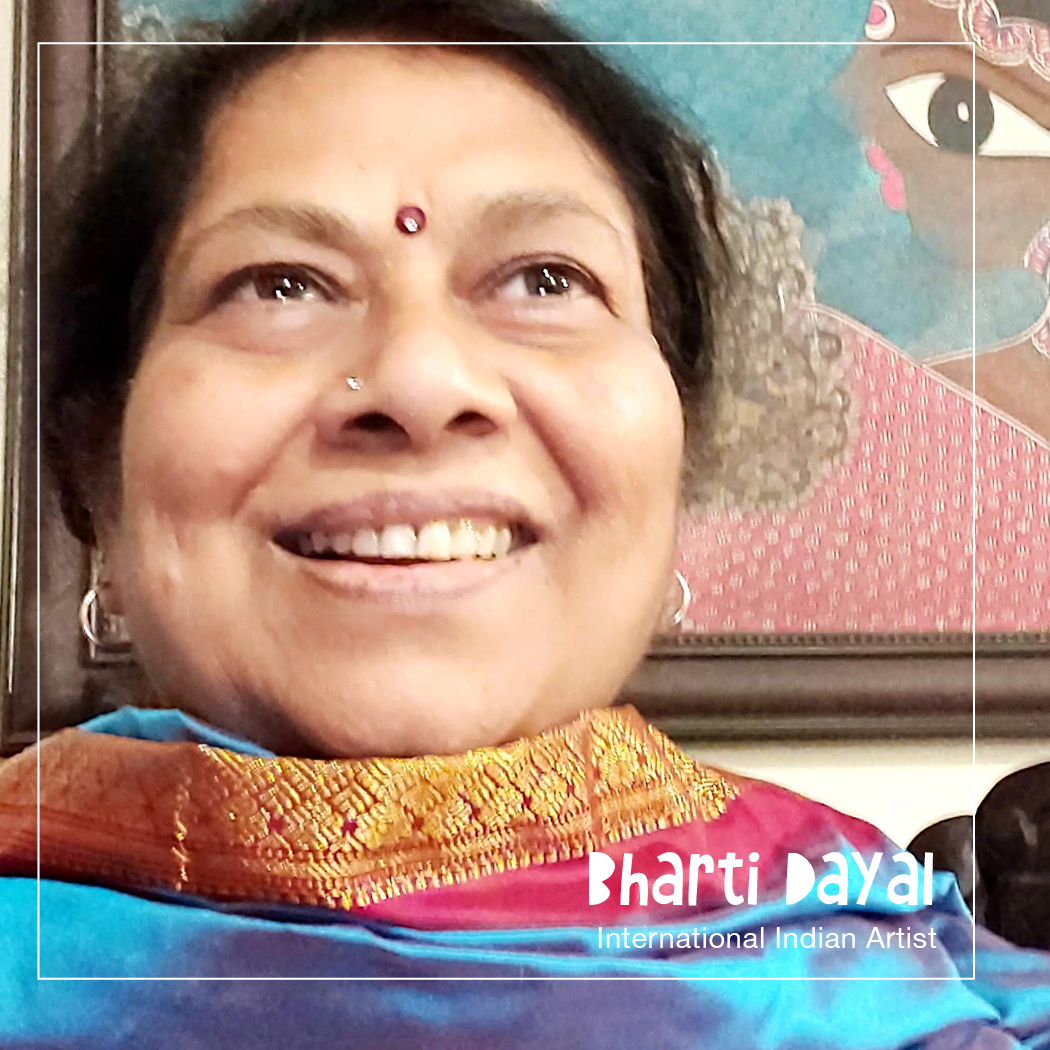 Bharti Dayal is a nationally recognized and acclaimed Madhubani painting artist from India. She has transformed this once dying craft into its contemporary art form using mediums of newspapers, public platforms and social media, she