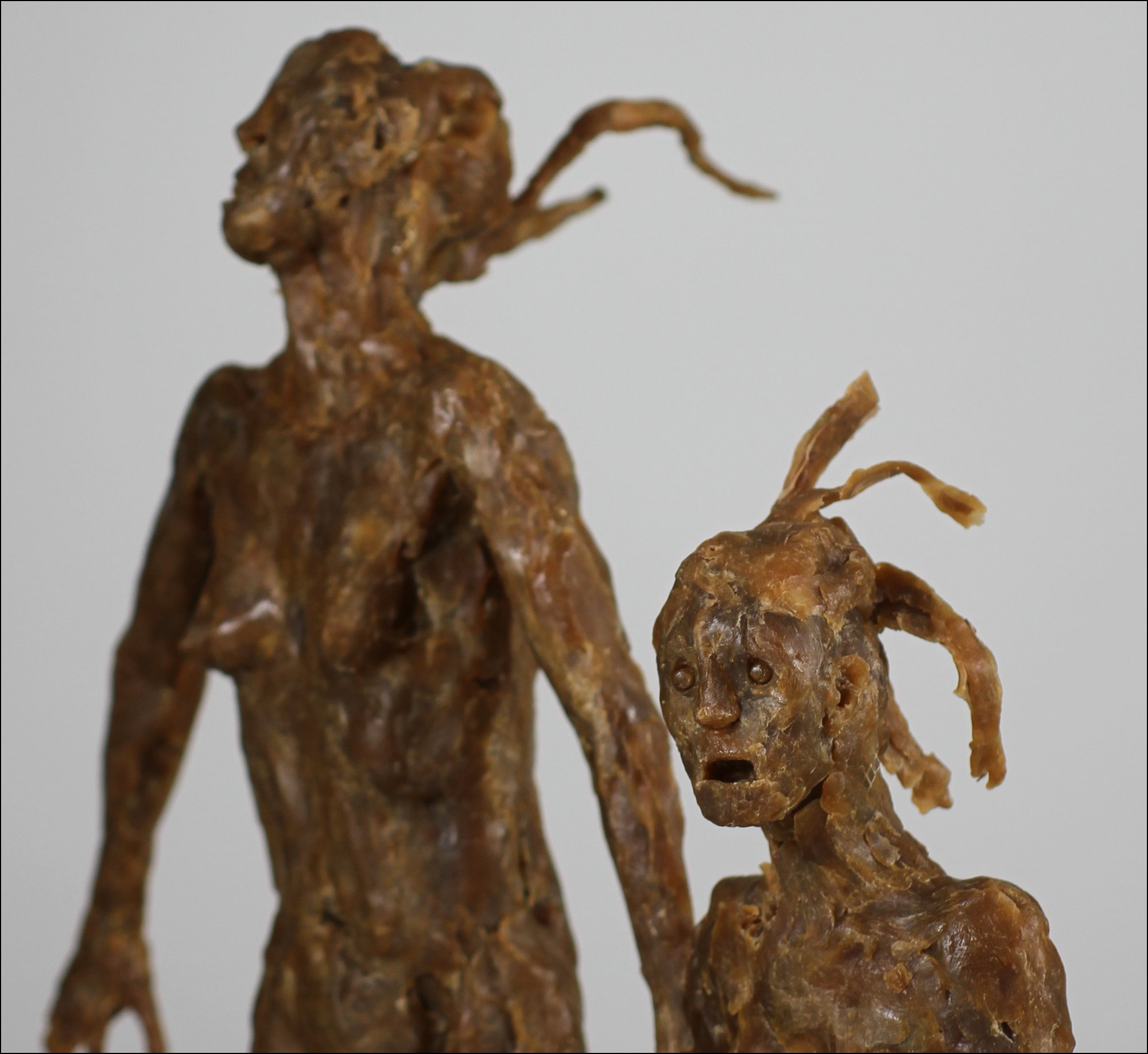 Two Furies [II, detail] (2026), microcrystalline wax, 11 5/8 x 14 ½ x 7 ½ inches