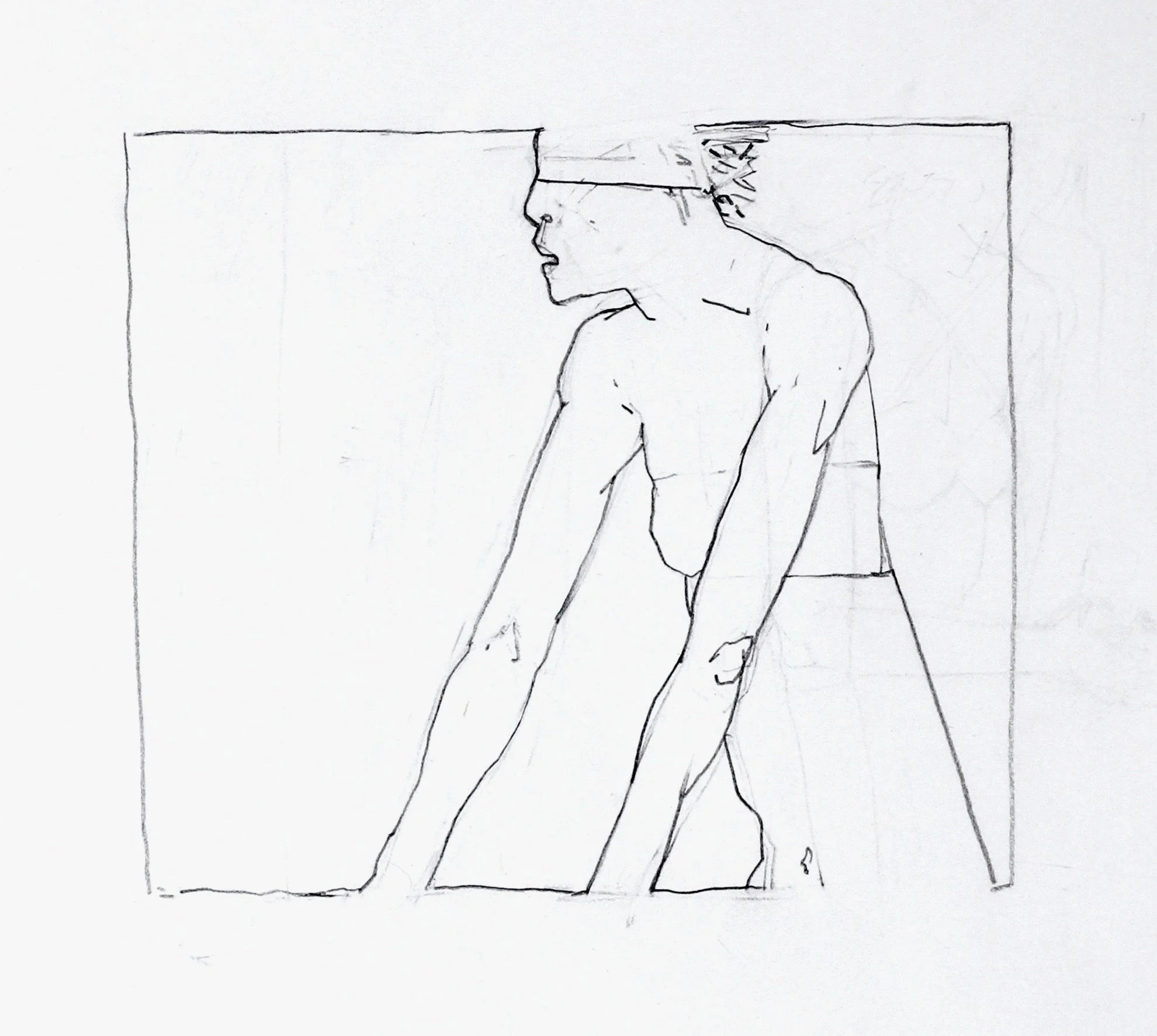 Bacchante Drawing #27  (2014), graphite on paper, 4 7/8 x 5 1/8 inches
