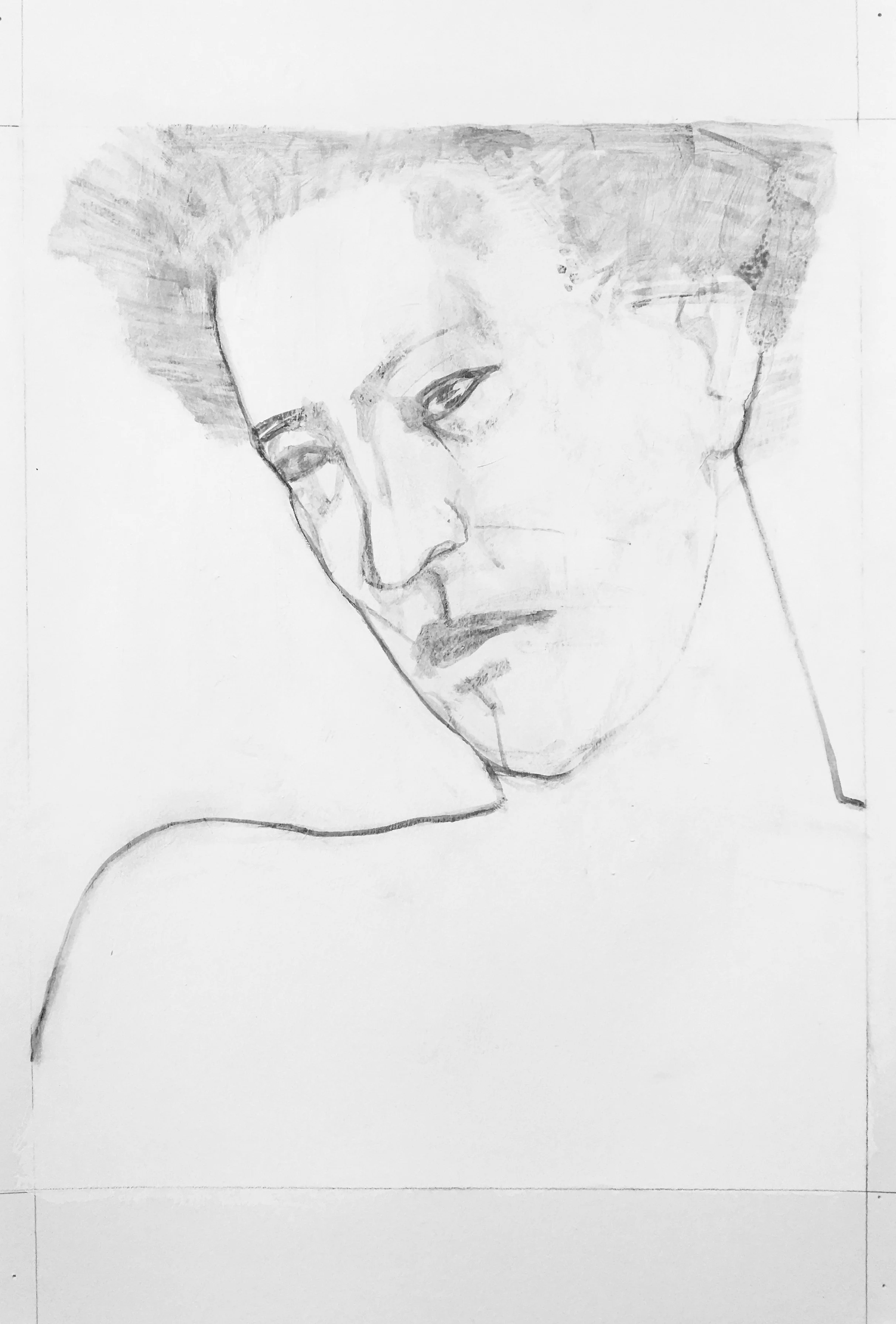 Six Fictions #3 (2022), Flashe and pencil on paper, 14 x 11 inches