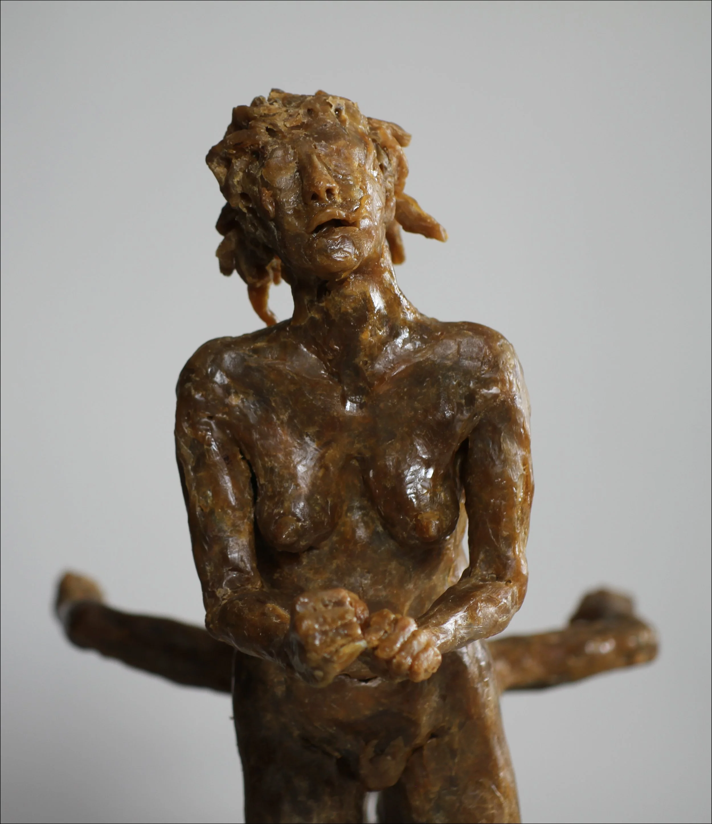 Two Furies [I, detail] (2026), microcrystalline wax, 18 ¼ x 10 ½ x 19 3/8 inches