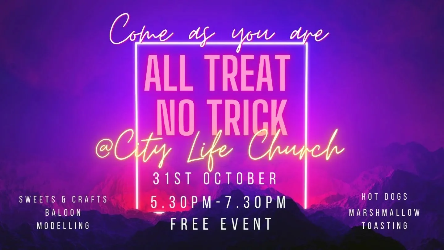 ITS TIME!!! For All treat no trick!!!
Hotdogs 🌭 Balloons 🎈 from Irish Twist Balloons Hot chocolate 🍫 Marshmallow toasting and crafts for the children. ALL FREE
Event runs from 4pm-5pm with a light party for children and we ask that no scary costum