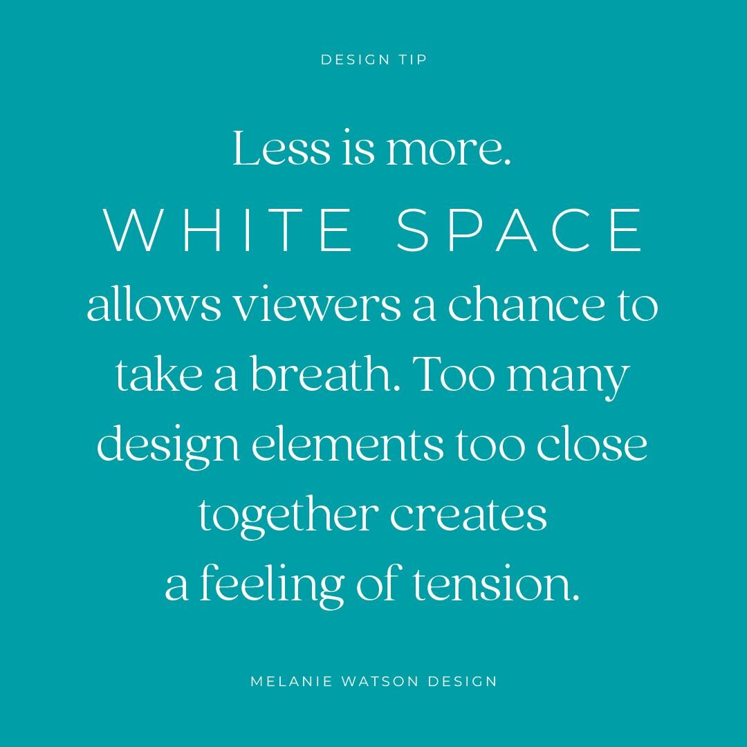 One thing that always elevates a design project is the liberal use of white space.

When a project is too busy visually, the viewer doesn&rsquo;t know where to look first. And they might just stop looking if they are feeling overwhelmed by the amount