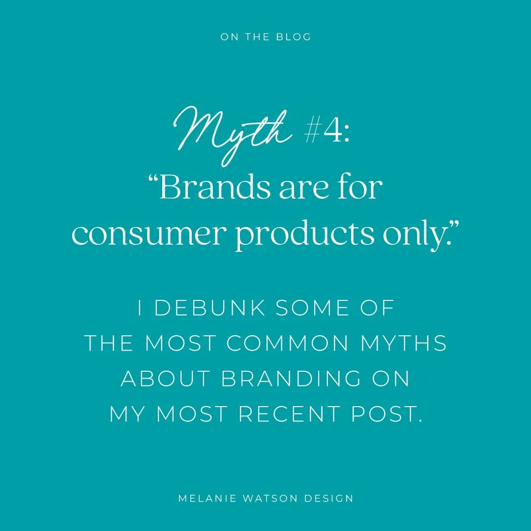 ON THE BLOG // 5 Branding Myths Debunked

Myth # 4: &ldquo;Brands are for consumer products only.&rdquo;

If your business is a service provider, you may feel that you don&rsquo;t need a brand since you have no physical product. Yes, branding of phys