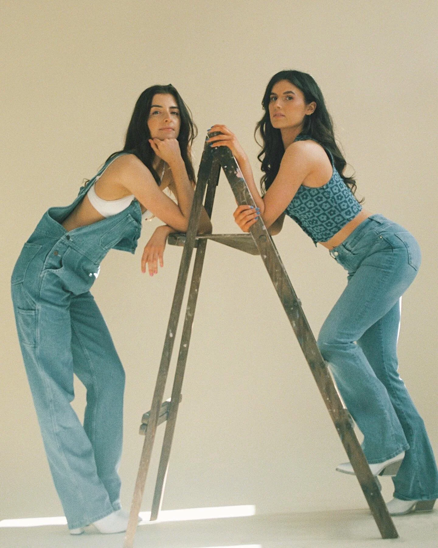 dreamy pic of hannah &amp; sasha on some film 🪜
photography and styling by me 📹

#filmphotography #film #film35mm #doubledenim #fashionphotography #fashioneditorial #editorial