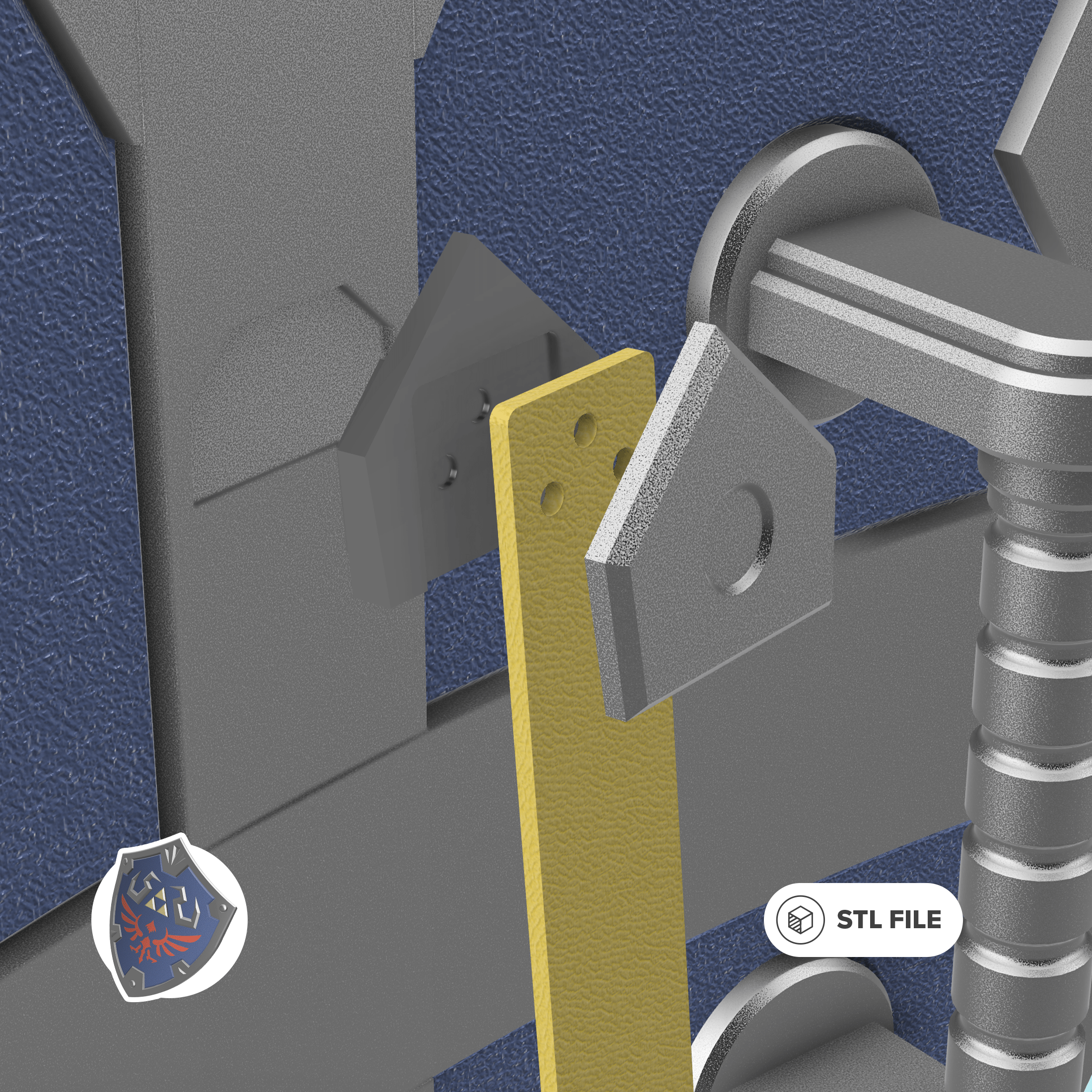hylian shield handle stl 3D render