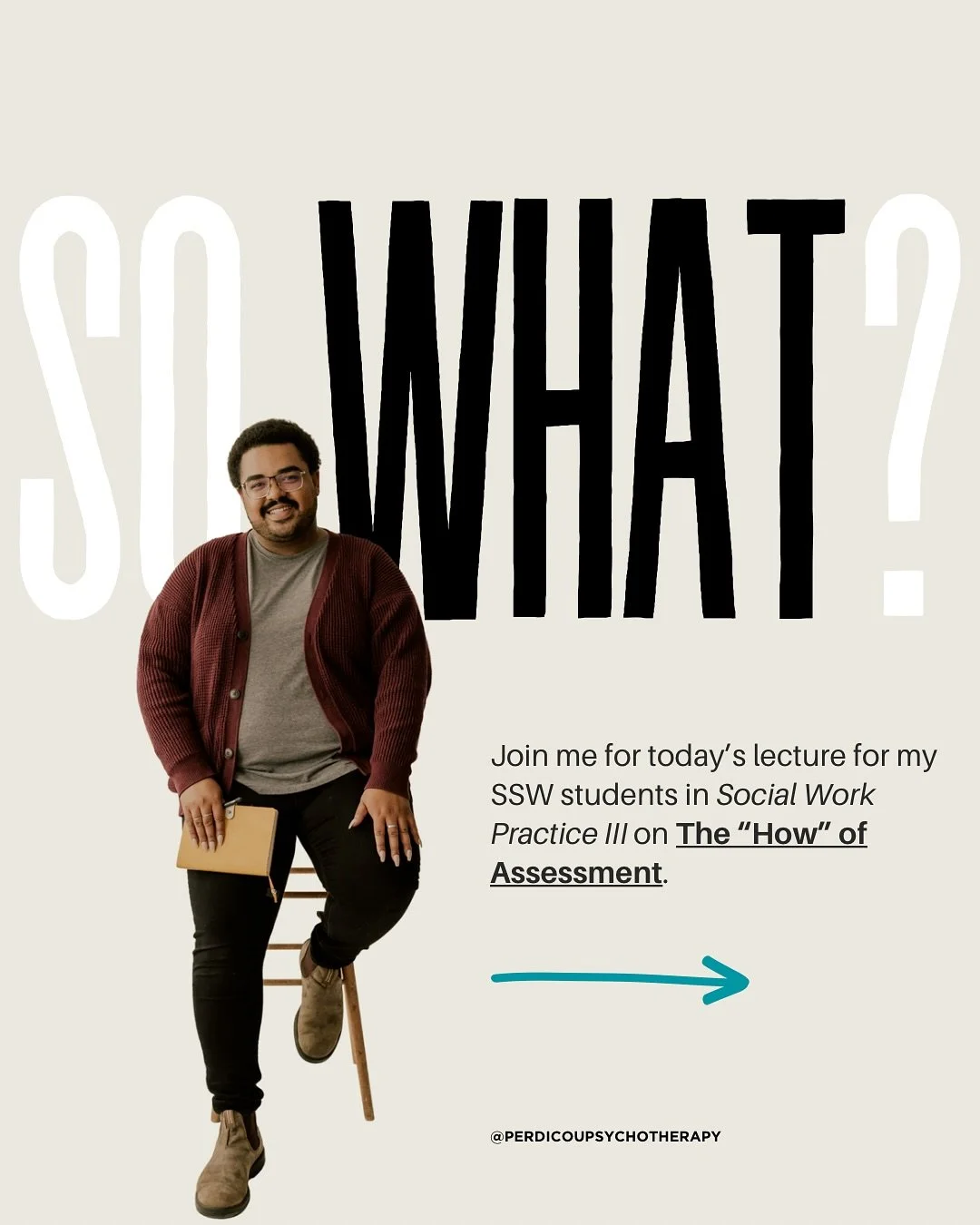 I tossed in an impromptu lesson for my students this week on assessment, and my absolute favourite question that helps keeps my assessment grounded, relevant, ethical, and relational!! 

Fun fact: 
When I did my BSW I remember telling one of my profs