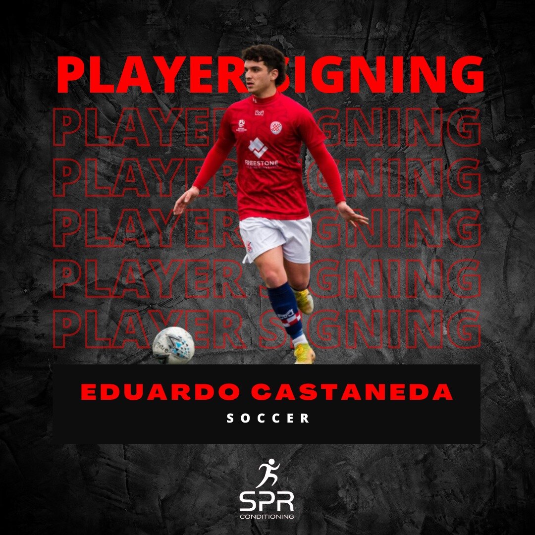 SPR PLAYER SIGNING 🔥 @eduardocastaneda__ 

SPORT/POSITION?
Football (soccer) - central midfield

GOALS WITH SPR?
Looking to improve power, speed, and overall endurance during a match

LONG-TERM SPORTING GOAL?
To continue to play football at a high l