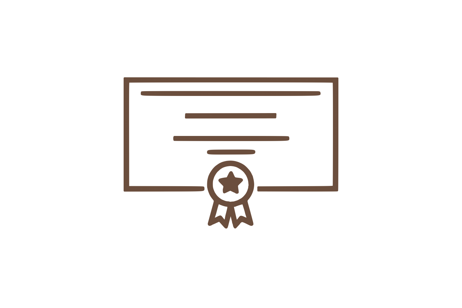 An illustration of a certificate with a ribbon badge featuring a star.