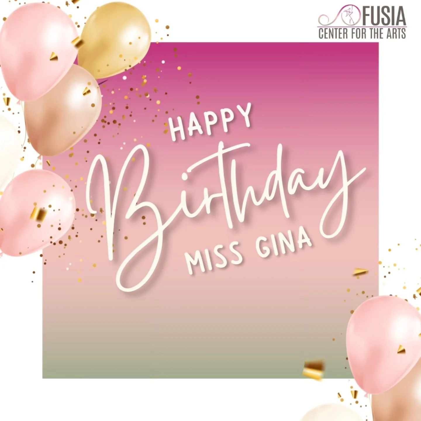 Wishing a very very happy birthday to Miss Gina! Miss Gina, we are so happy to have you in our Fusia family! We wish you a day and year of happiness, peace, and love! We love you! 🩷 🎉

#happybirthday #fusiabirthday #weloveyou
