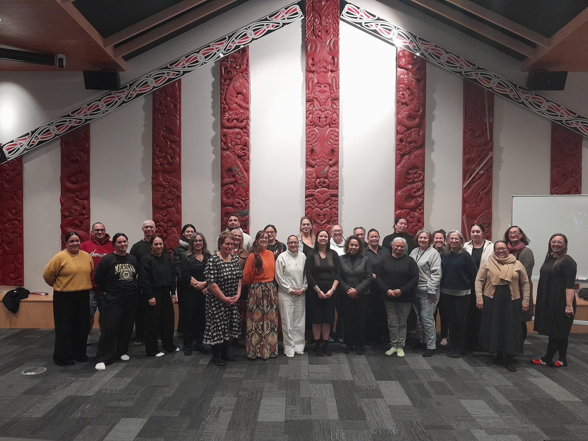Group of people in marae