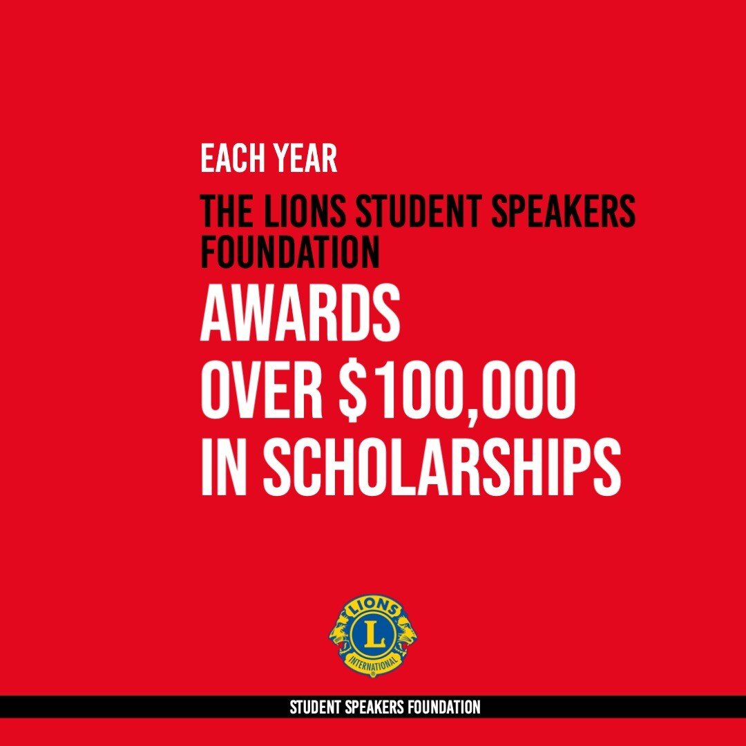 Each year the Lions Fourth District Student Speakers Foundation awards over $100,000 in scholarships. Learn more about the foundation on our new website. #lionsclub #studentspeakersfoundation