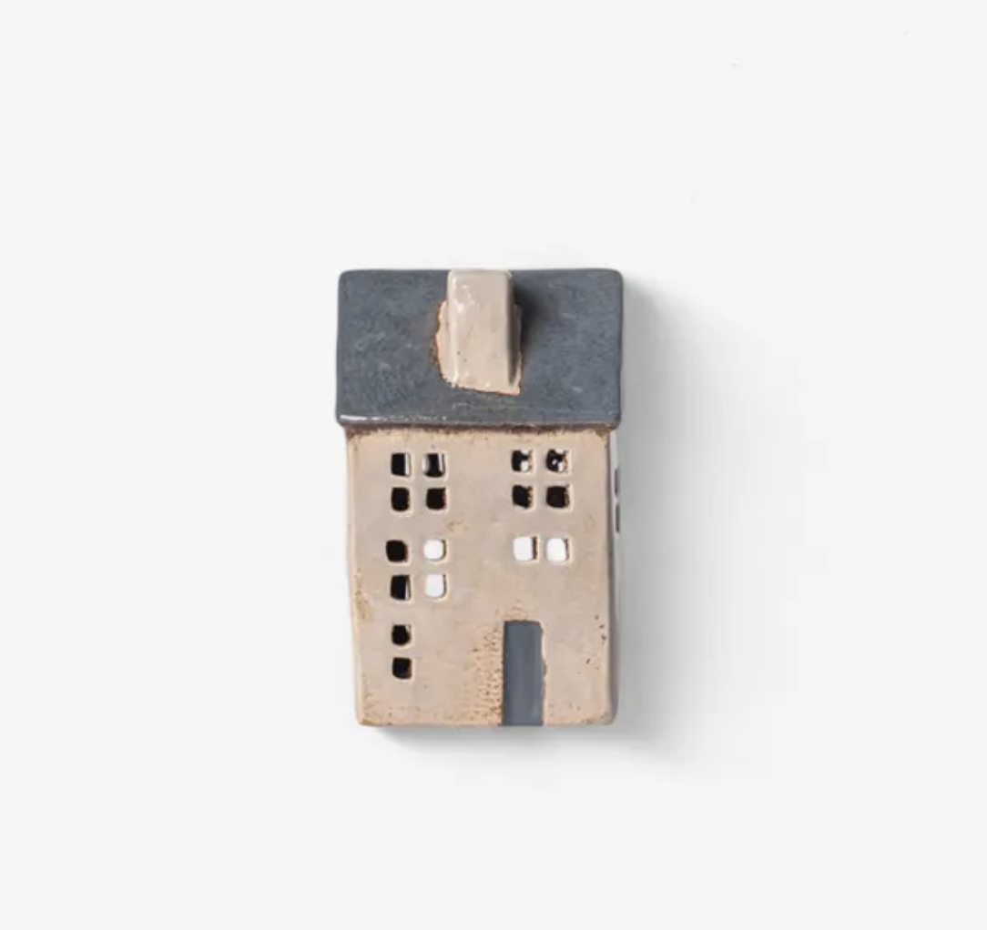 Saint Malo Tea Light House Blue Roof
