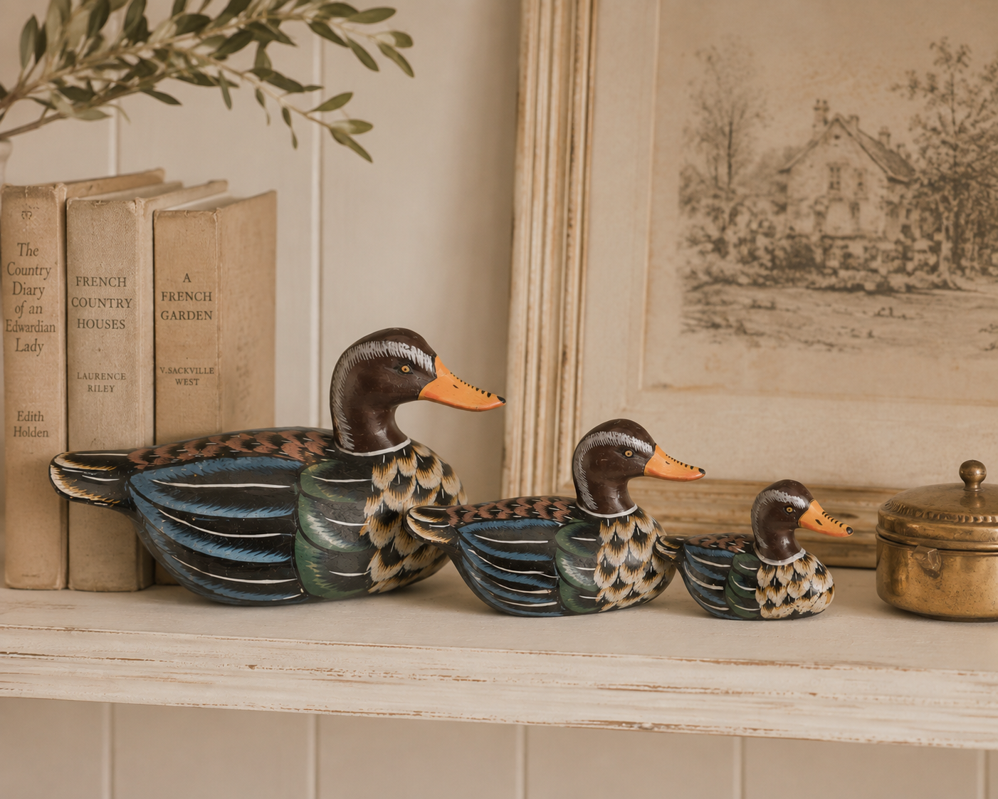 Hand-painted Timber Ducks