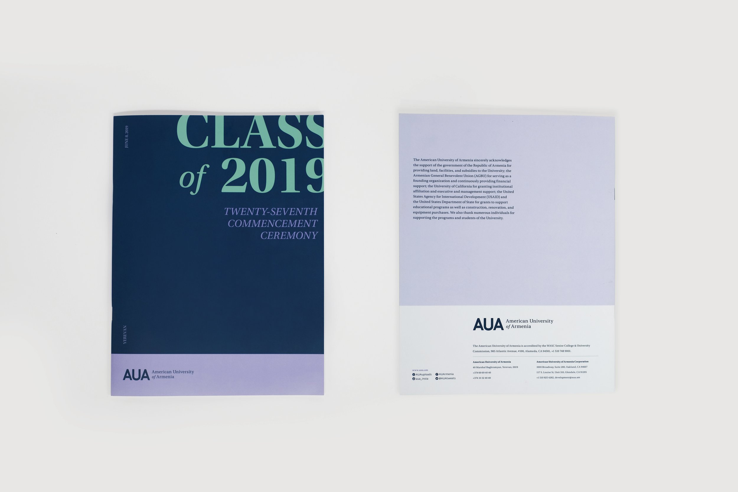 AUA Commencement 2019 brochure mockup2