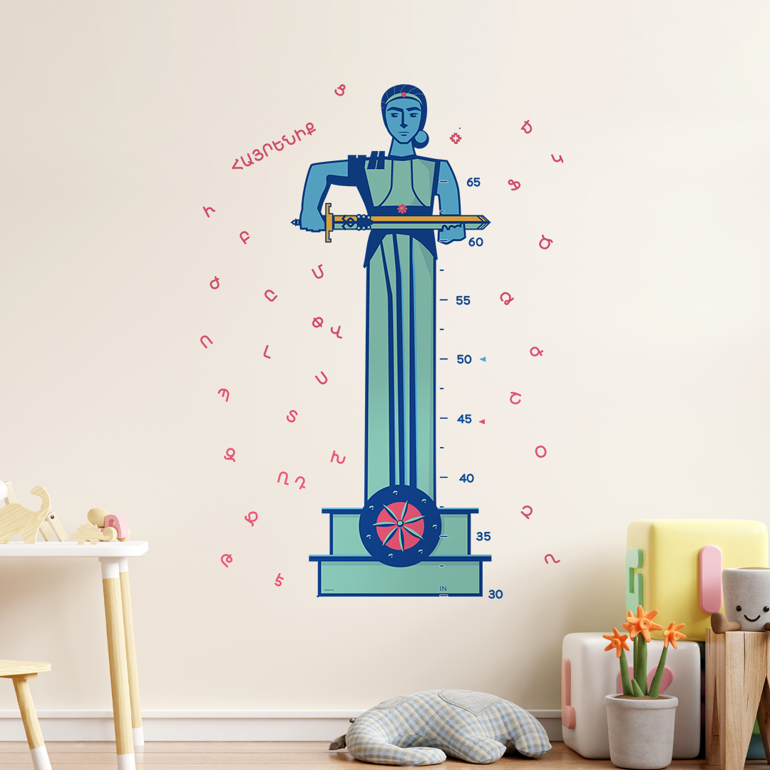 Mother Armenia Height Chart Removable Wall Decal - in Inches