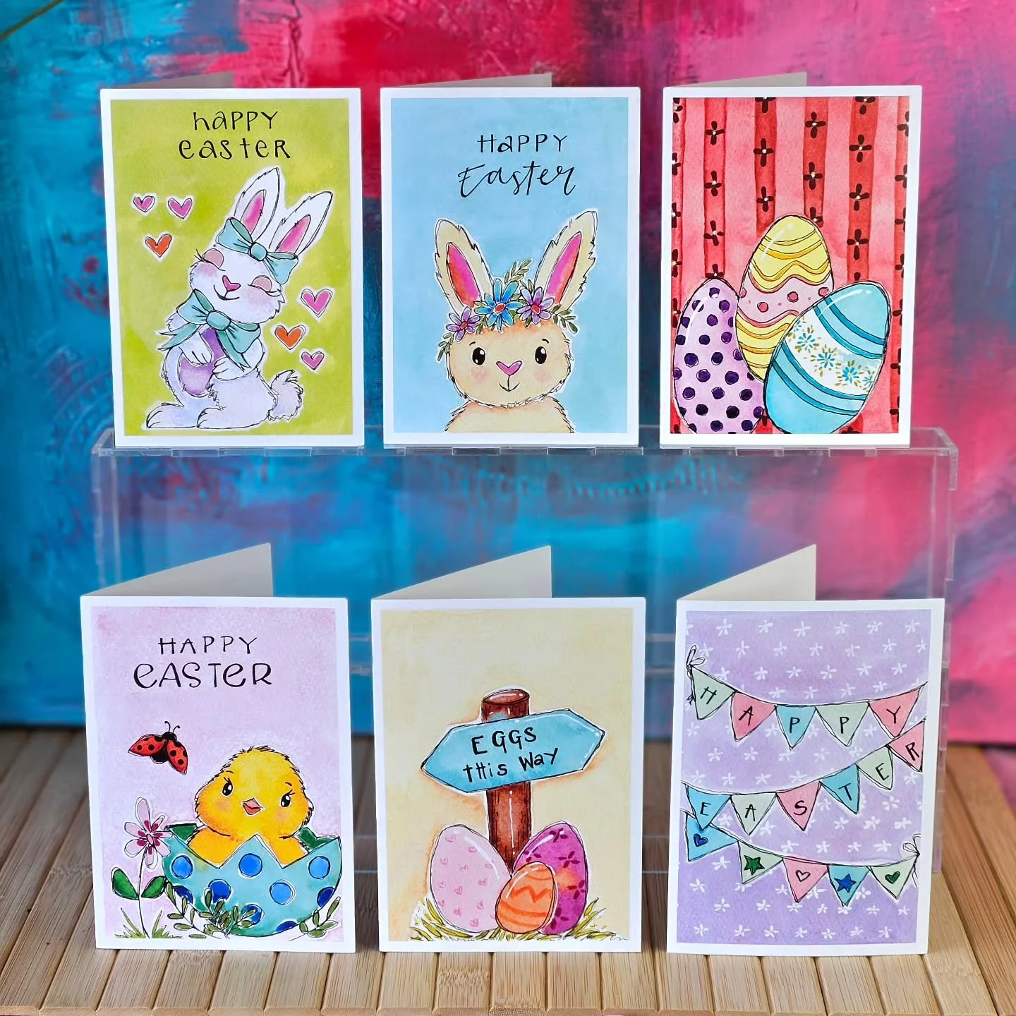 Wow, wow, wow!!

I sent my Easter paintings off yesterday to my incredibly amazing graphic designer @flutterfliesdesign to turn into cards and here they are printed, folded and delivered to my doorstep at 3pm today!!!!!

Thank you Jen, I adore them a