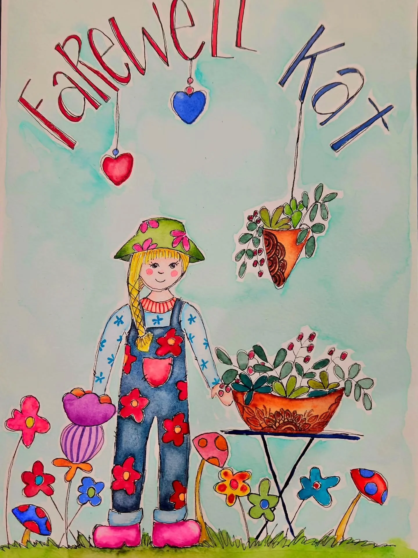A custom card for the lovely @katshedcrafts as she departs @ommademeetthemaker after 8 years for new adventures.

#fizzbubbleartanddesign #ommademeetthemaker #watercolourartist #adelaide #customcards