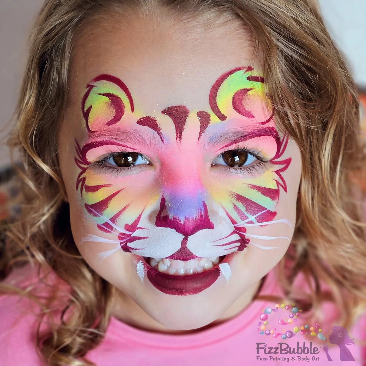 Rainbow Tiger from this morning's lovely birthday party

#fizzbubble #facepainting #facepainter #facepaint #tigerfacepaint