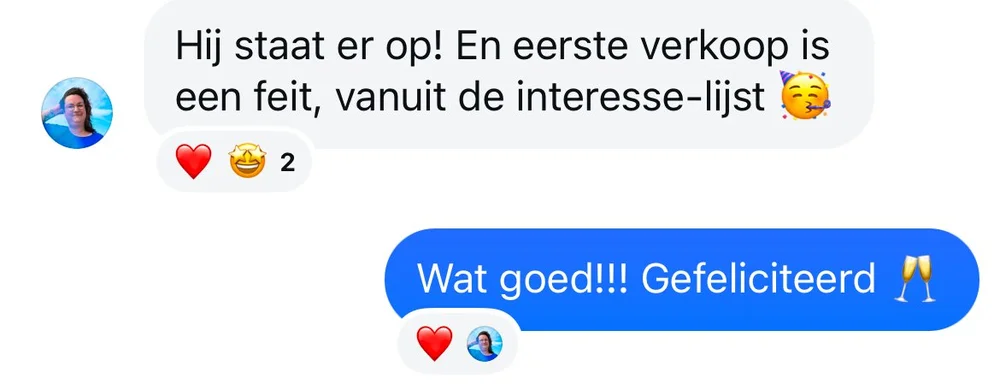 Hij staat er op! En eerste verkoop is een feit, vanuit de interesse-lijst