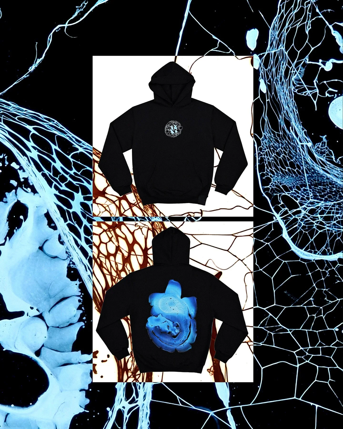 Cosmodernism &times; Scary

After more than a year of work we&rsquo;re releasing the first series of Cosmodernism hoodies.

Each print comes from real frames captured during chemical experiments in the Cosmodernism studio. No CGI, no AI - just matter
