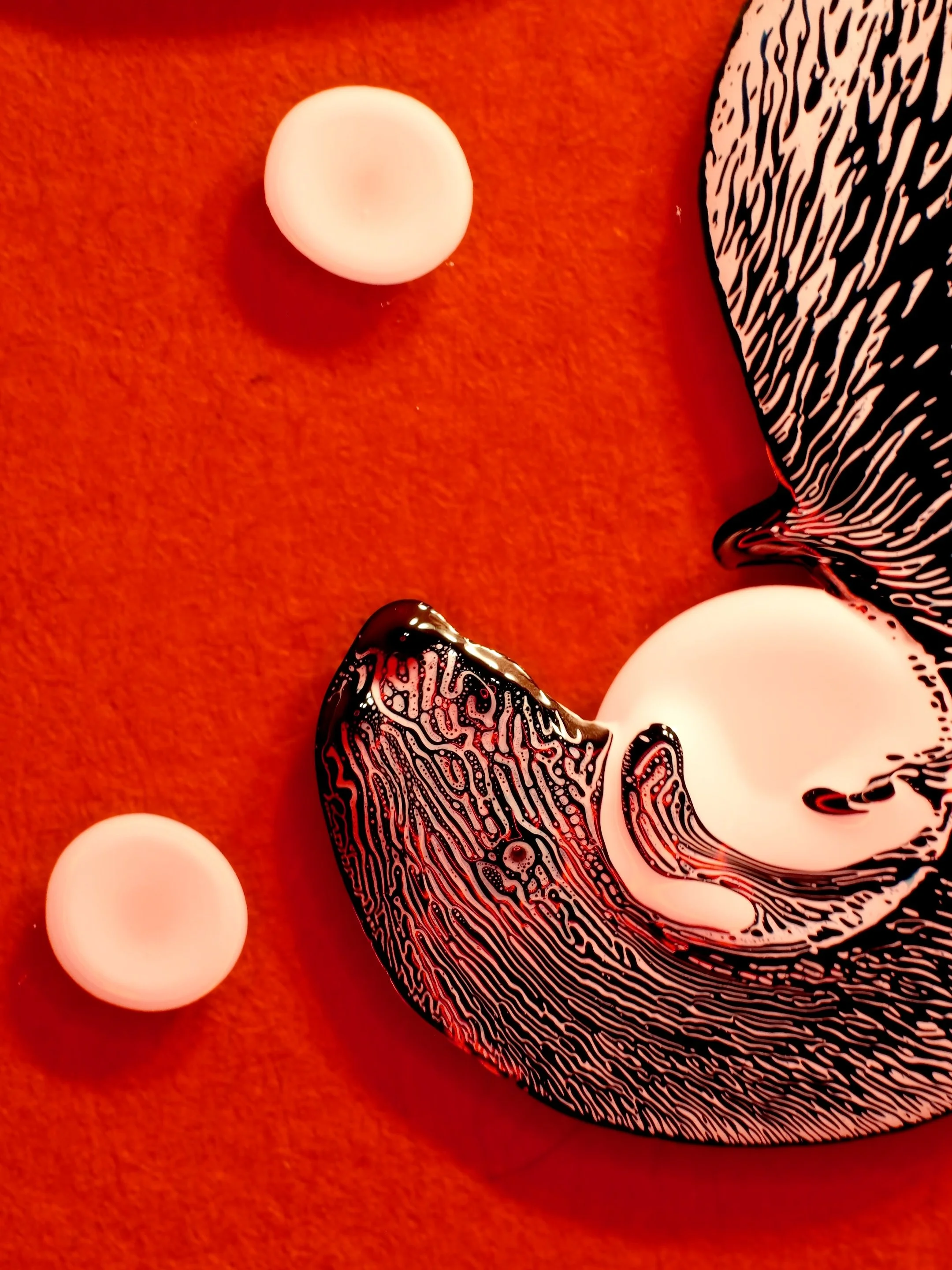 A few older still frames and backstage moments from my ferrofluid sessions captured with a macro camera.

I still really like this particular color combination - something about the contrast between the magnetic liquid and the surrounding tones feels