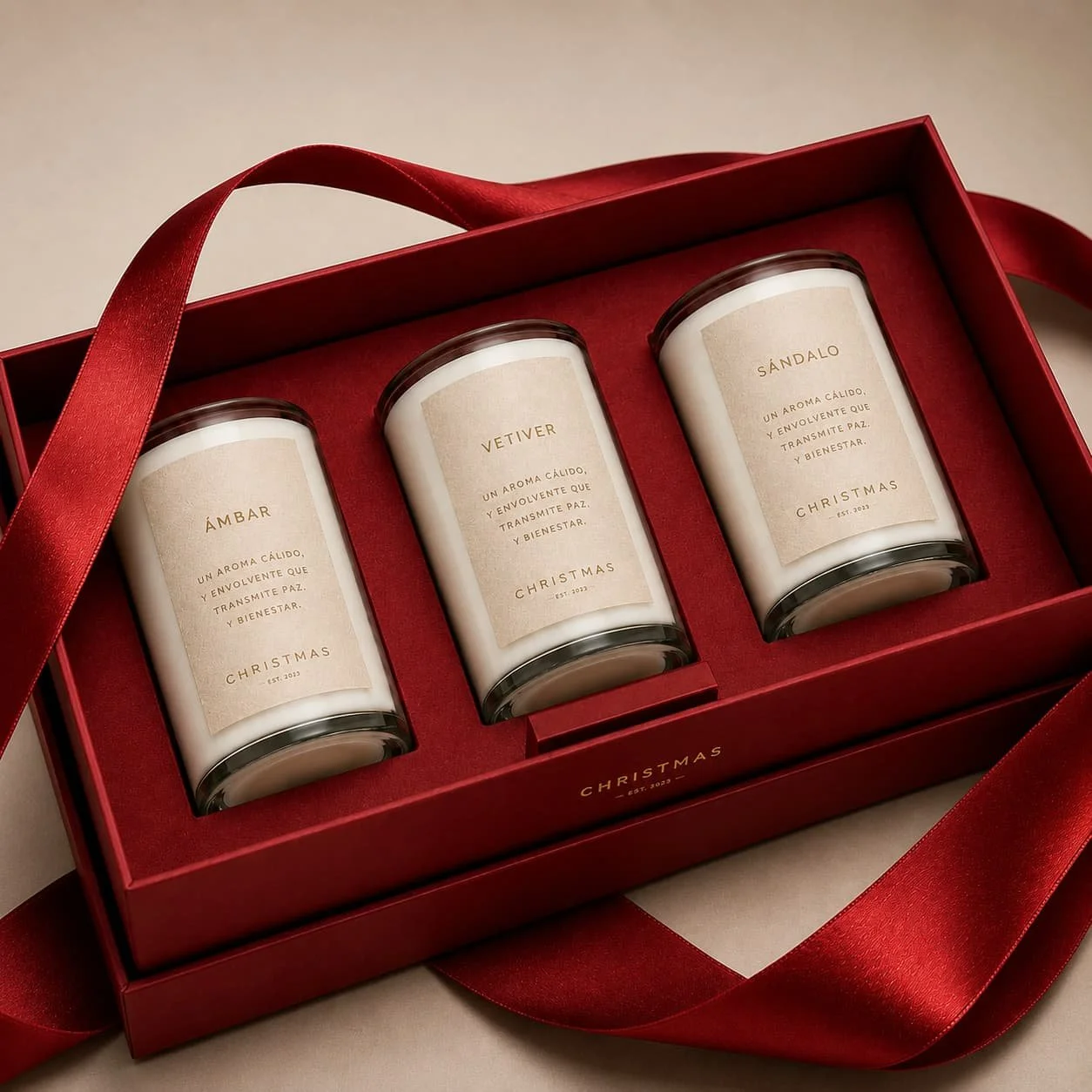 Set de Velas Aromáticas Personalizadas con Caja Premium