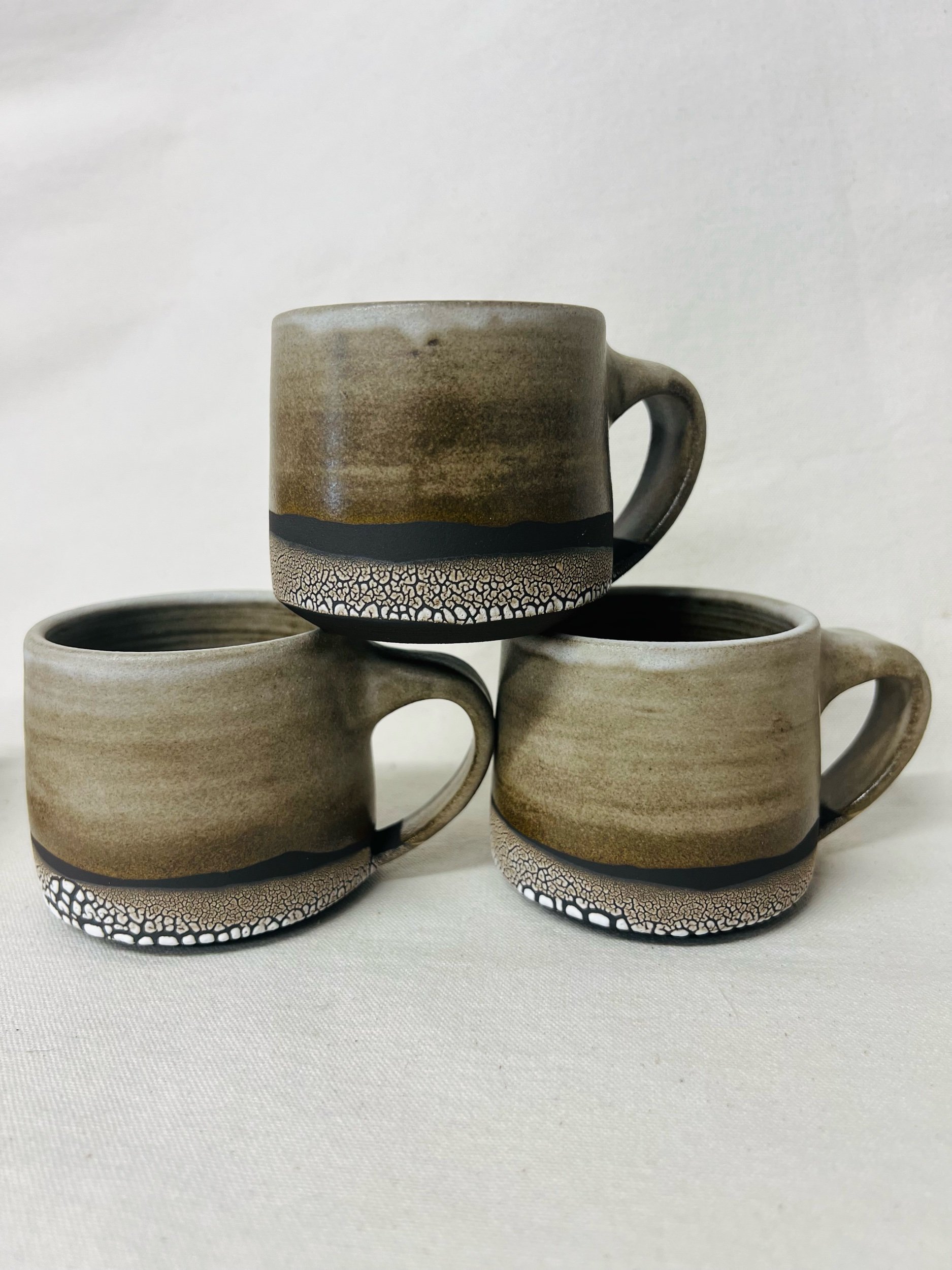 Handmade flat white double espresso mug