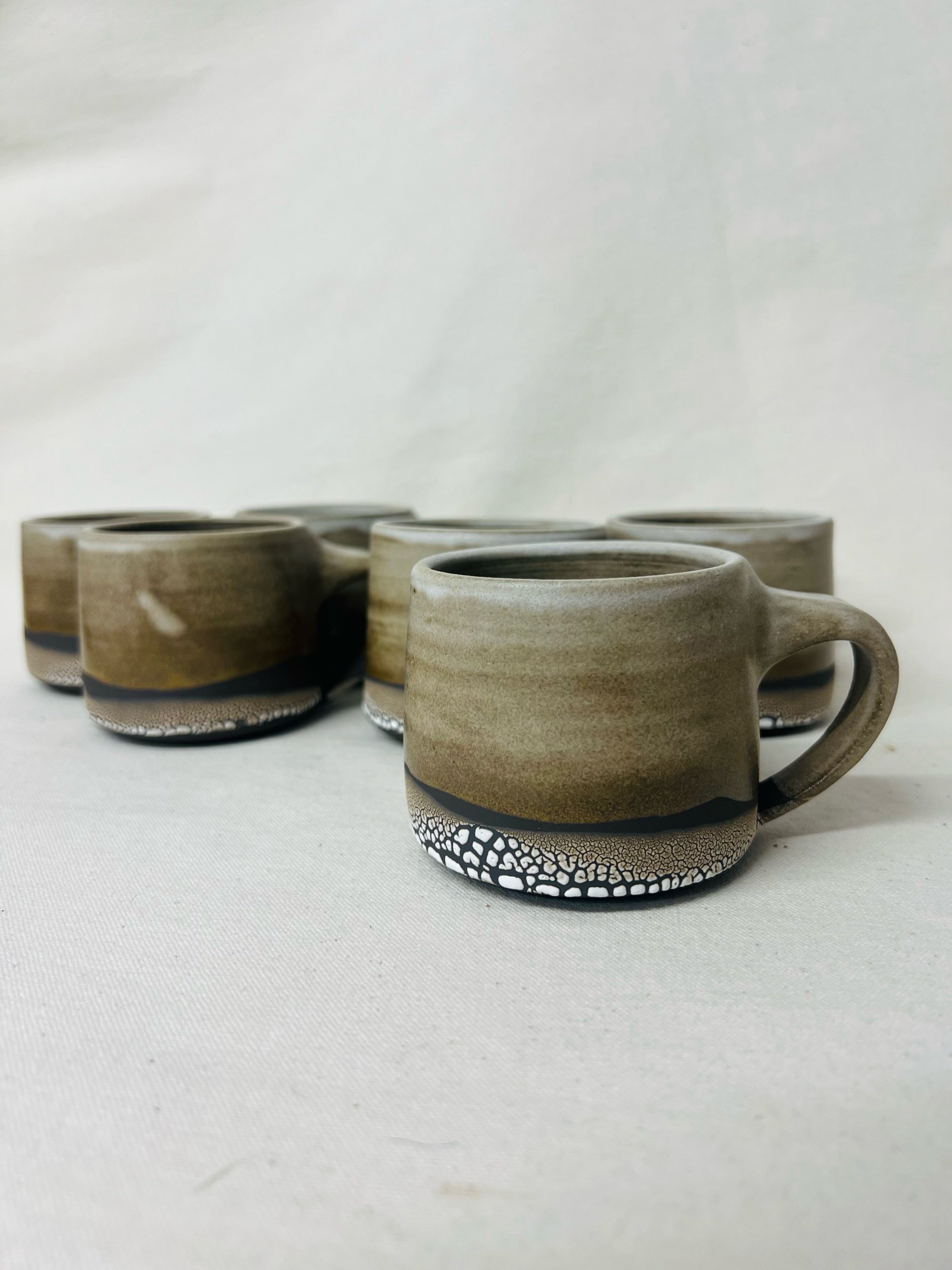 Handmade flat white double espresso mug