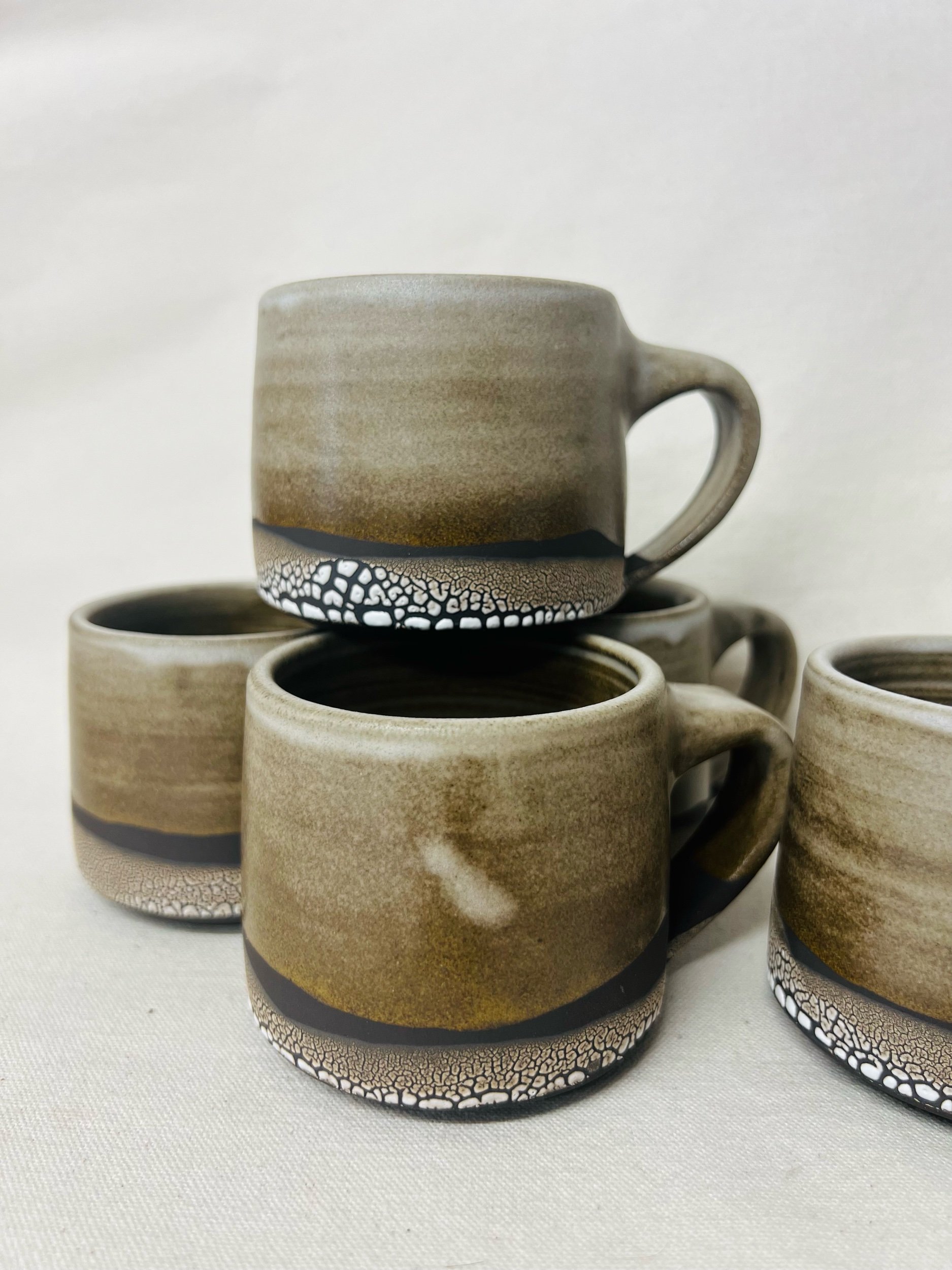 Handmade flat white double espresso mug