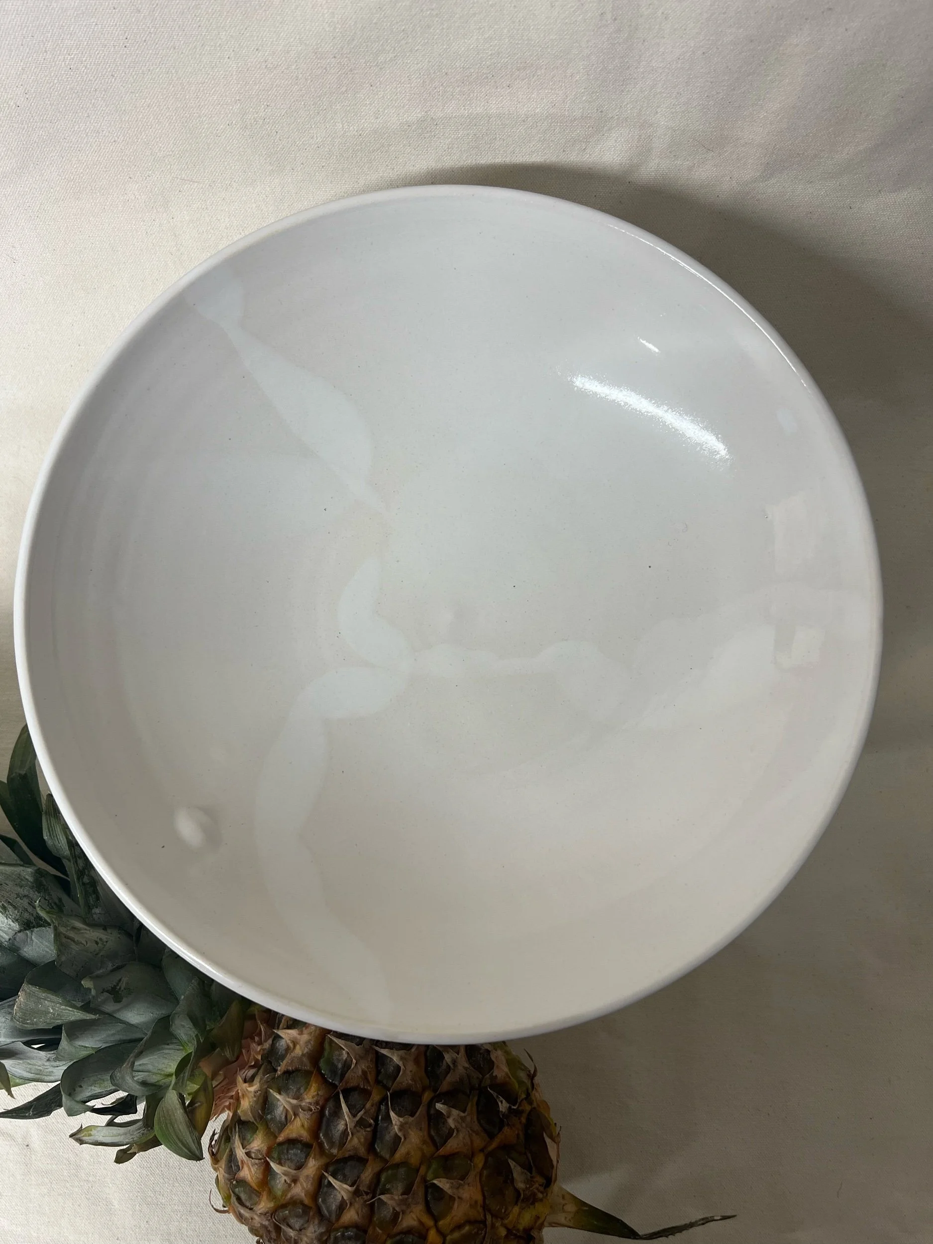 Handmade pedestal bowl, handmade fruit bowl, white fruit bowl, statement pottery. Handmade pottery made in Scotland. Modern rustic pottery. Modern rustic homewares.