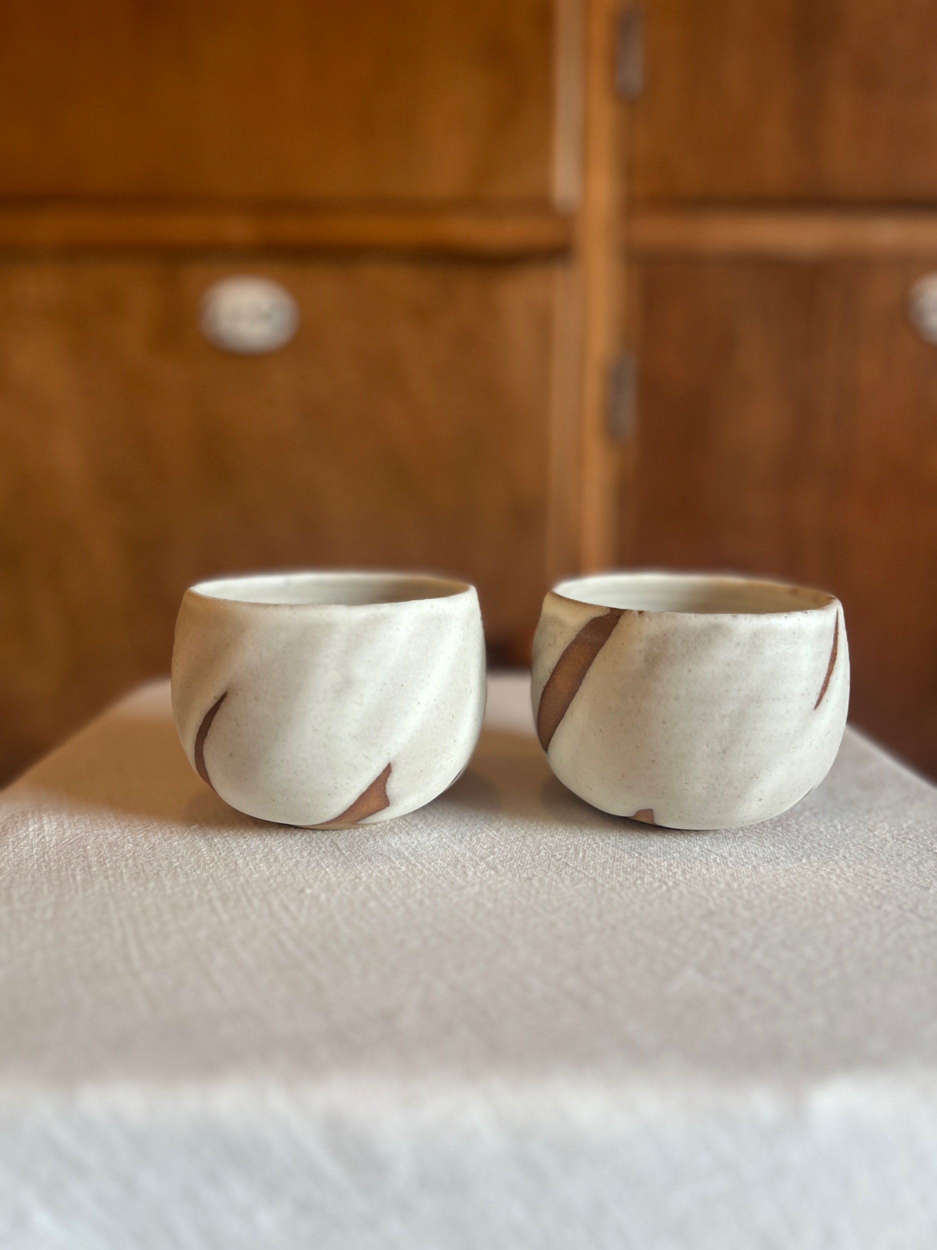 Wheel-thrown stoneware tumbler, handmade in Scotland. From the Birch collection.