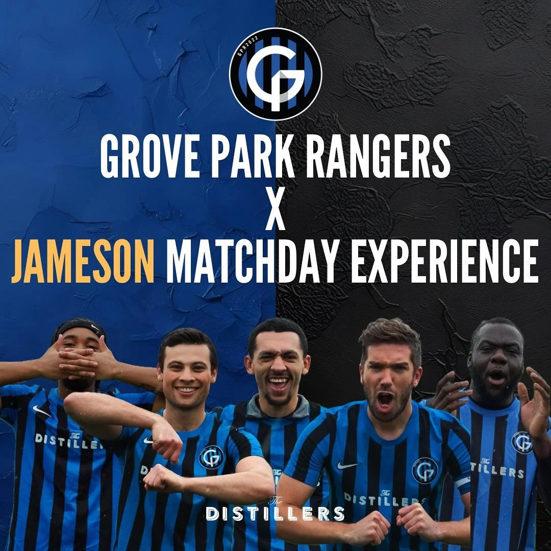 🚨🥗🚨

Grove Park Rangers has battled through the playoffs in a national competition, and is now in the final three for a special event hosted by Jameson Whiskey. 

The prize includes:

* Jameson match branding
* ⁠A full kit sponsored by Jameson
* A