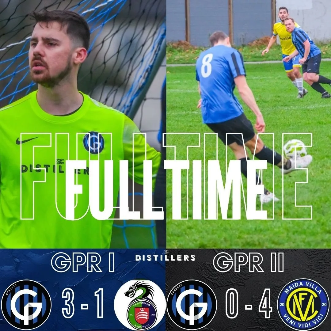 Results ✅

GPR I complete the double over the CB Hounslow &amp; Abbots 3rds. Andre, Marcus &amp; Nik on the scoresheet as the Salads remain top of the table👌

GPR II competed well against a very organised and strong Maida Villa team, and despite the