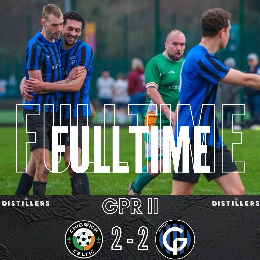 A well earned point that could&rsquo;ve been three 🥗

GPR II put in a stand out performance against Chiswick Celtic Reserves. Down to 10 men for one of a catalogue of ridiculous decisions by an atrocious referee, the lads rallied superbly and were d