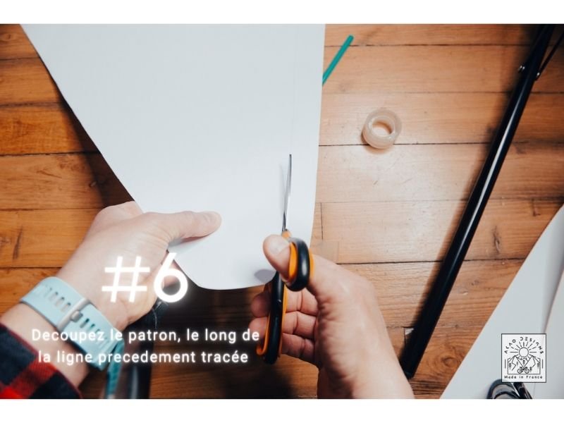 #6 - Découpez le patron, le long de la ligne precedement tracée