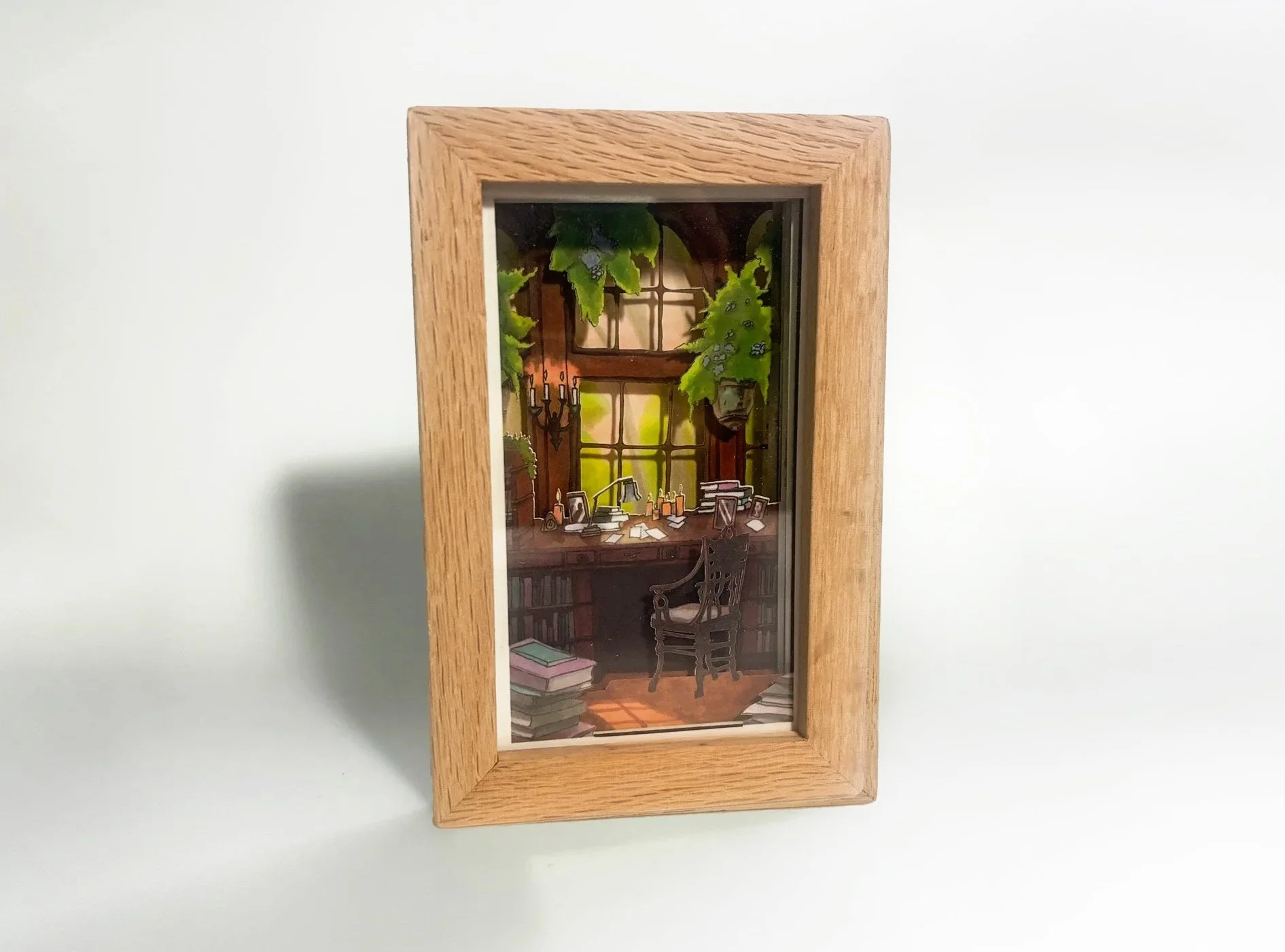 The Study - Oak-framed 6-layered shadowbox