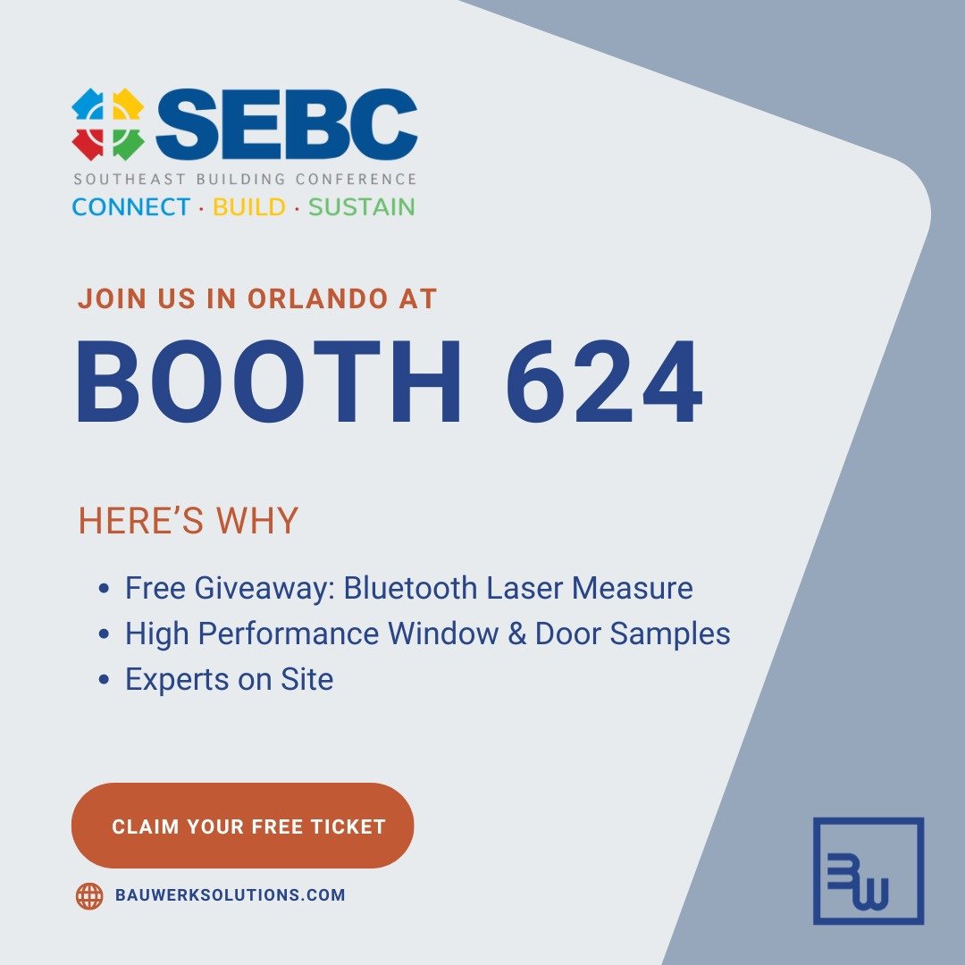 Bauwerk Building Solutions is proud to exhibit at the Southeast Building Conference in Orlando, FL next week, July 24th and 25th! ⁠
⁠
Claim your free exhibit hall pass with code INVITESEBC24 at the link in our bio.