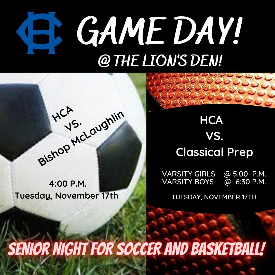 Tonight is Senior night for soccer and basketball! Come on out and support our seniors and teams! Go Lions!